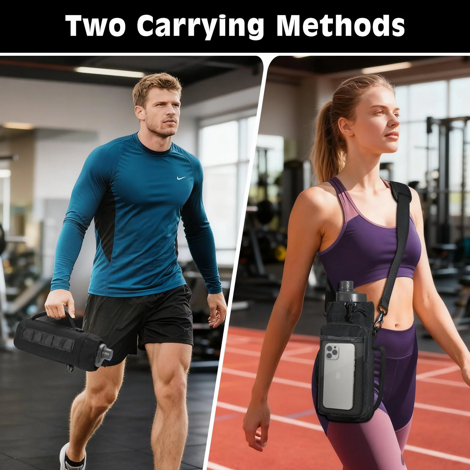 MoKo Borsa da Palestra Magnetica, Porta Borraccia con Custodia Telefono, Fitness