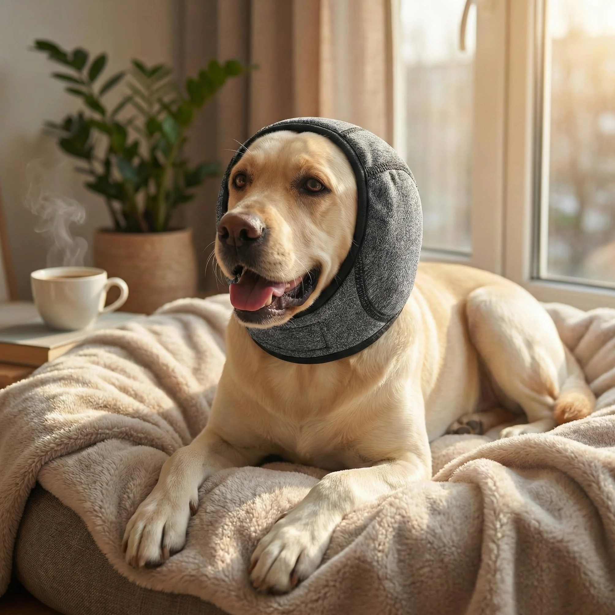 Paraorecchie per Cani Antirumore, Fascia Impermeabile e Traspirante – Protezione per Orecchie del Cane contro Rumori Forti, Vibrazioni, Freddo e Acqua, Ideale per Viaggi, Fuochi d’Artificio,