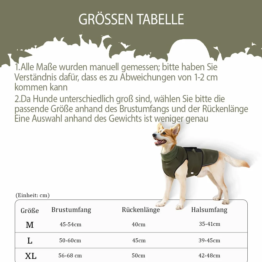 Cappotto calmante per cani con protezione orecchie e strisce riflettenti antistress (XL)