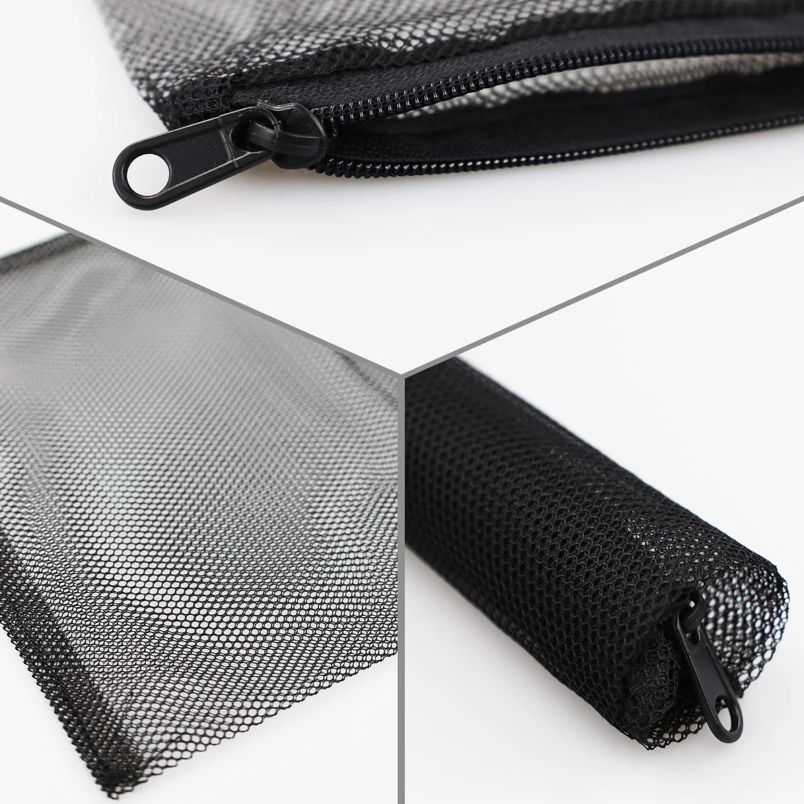LAMXD Sacchetti filtro per acquario- sacchetto filtro a rete ad alta portata a rete fine sacchetti riutilizzabili con cerniera , carbonio pelletizzato -Mesh foro 1 mm (10 pezzi nero)