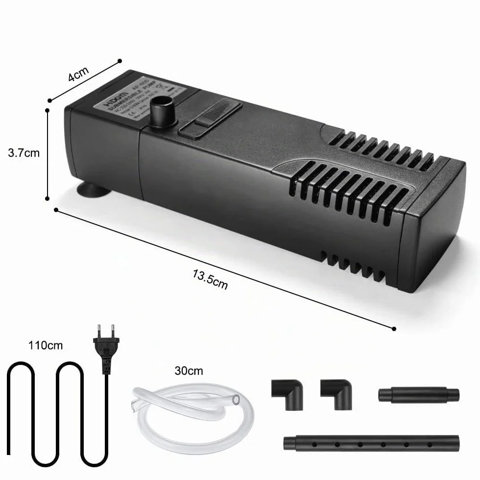 flintronic Filtro per Acquario, 300L/H Filtro Interno per Acquario per 60L Piccoli Acquari, Acquari Freddi o Tropicali, Acquario per Tartarughe
