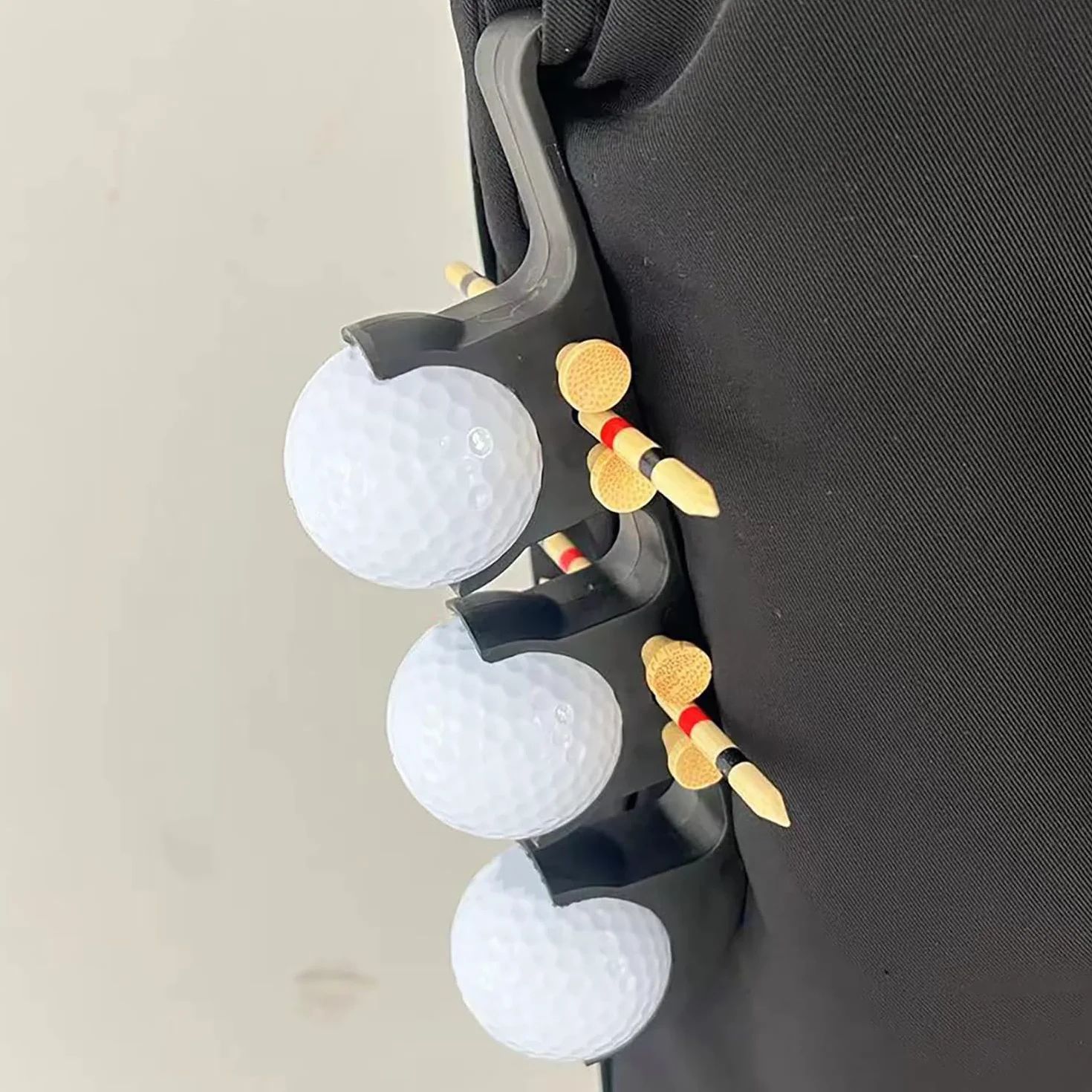 Porta Palline Golf con Gancio 1 Pezzo Nero Chiusura Rapida 2 in 1 Accessori da Golf Portatili