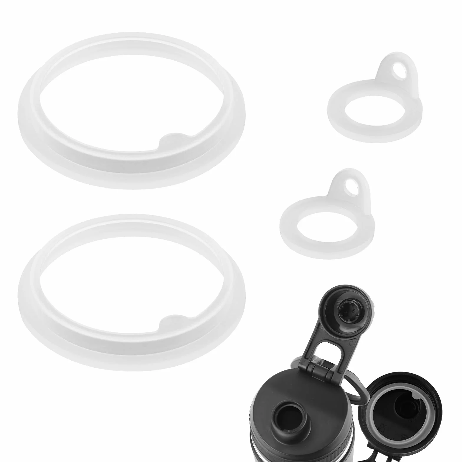 XIHIRCD 4pz Guarnizione di Ricambio per Takeya Actives, Anello di Tenuta in Silicone per Takeya Actives 18/24/32/40oz Guarnizione di Ricambio per Coperchio della Bottiglia d'Acqua Takeya Actives