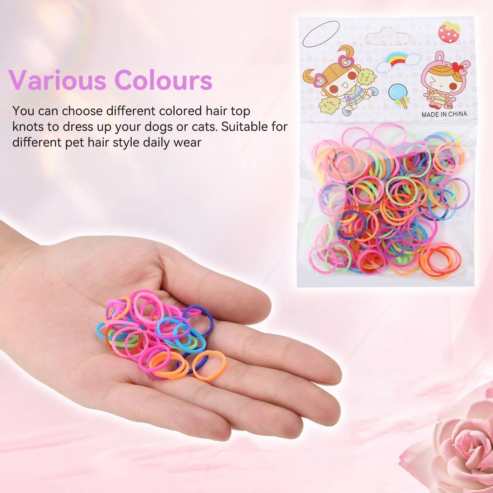 10 Confezioni Elastici per Cani, Elastici Piccoli Coloful Mini Scrunchies per Cani Elastici per Capelli Cravatte per Capelli Accessori per Capelli per Toelettatura Cani Fai da Te per Cani Gatti