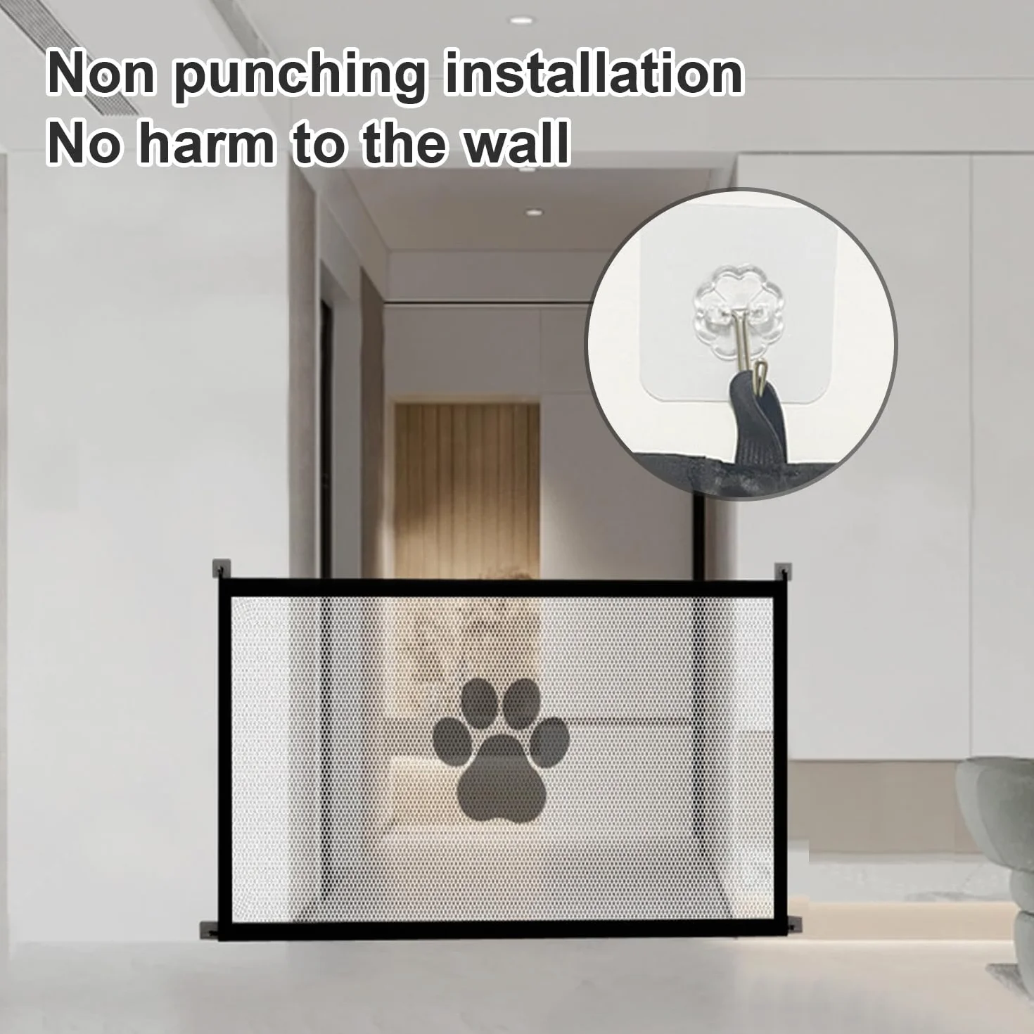 Cancelletto Cani Barriera per Cani Cancello Scale Bambini Animali Domestici 110x78 cm Nero