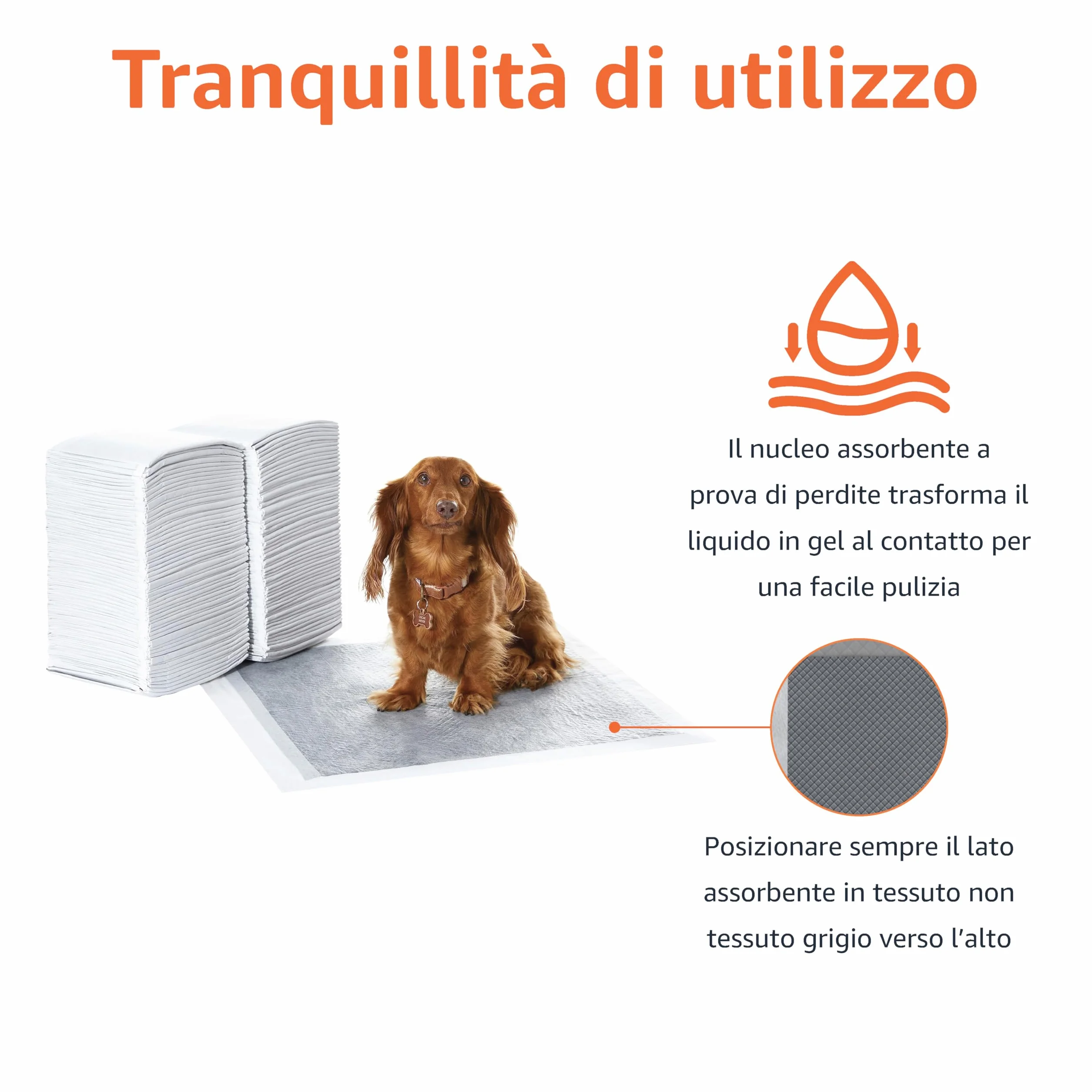 Amazon Basics Tappetini al carbone per cani, controllo odori, asciugatura rapida, 120 pezzi, grigio