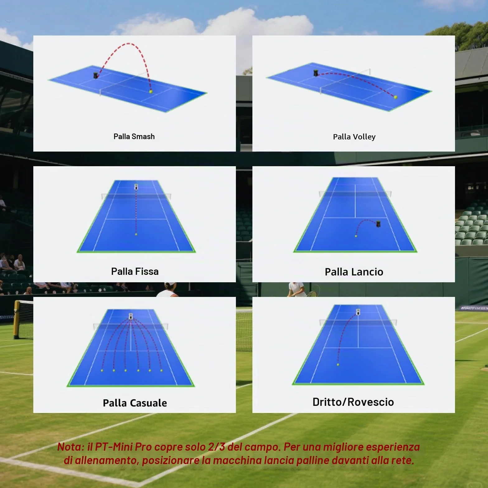 PUSUN PT-Mini Pro Macchina portatile per palline da tennis, 65 palline, supporto app e telecomando