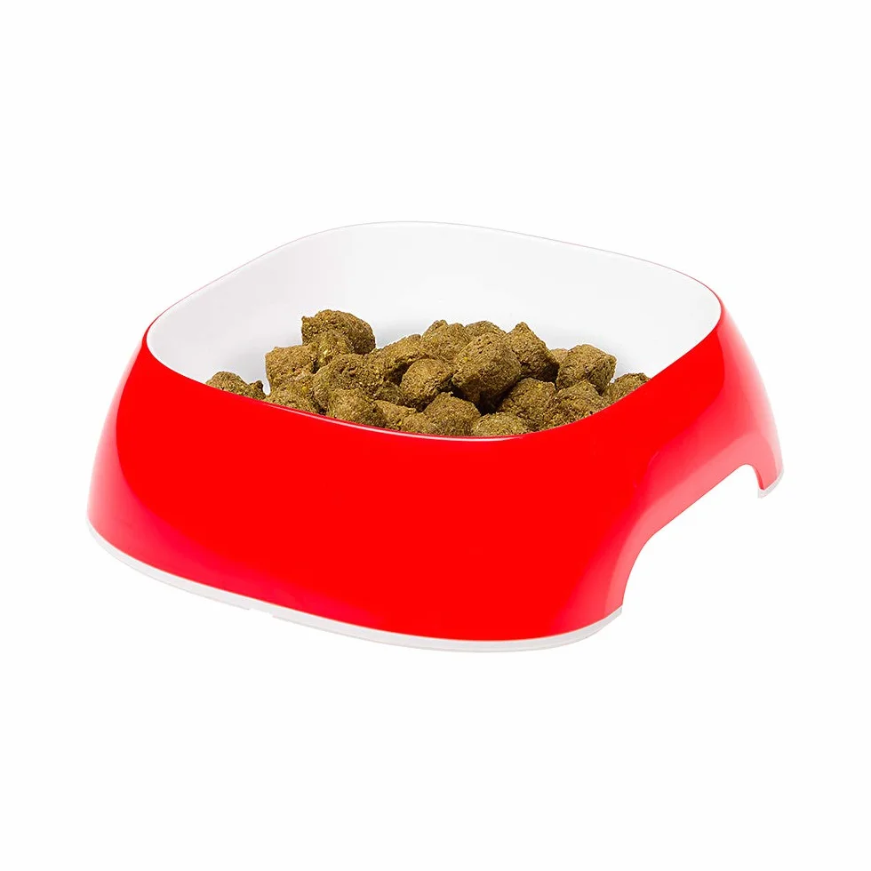 Ferplast Glam Ciotola per Gatti Ciotola per Cibo e Acqua per Gatti in plastica Antiscivolo, Facile da Pulire, 0,4 litri, Rosso