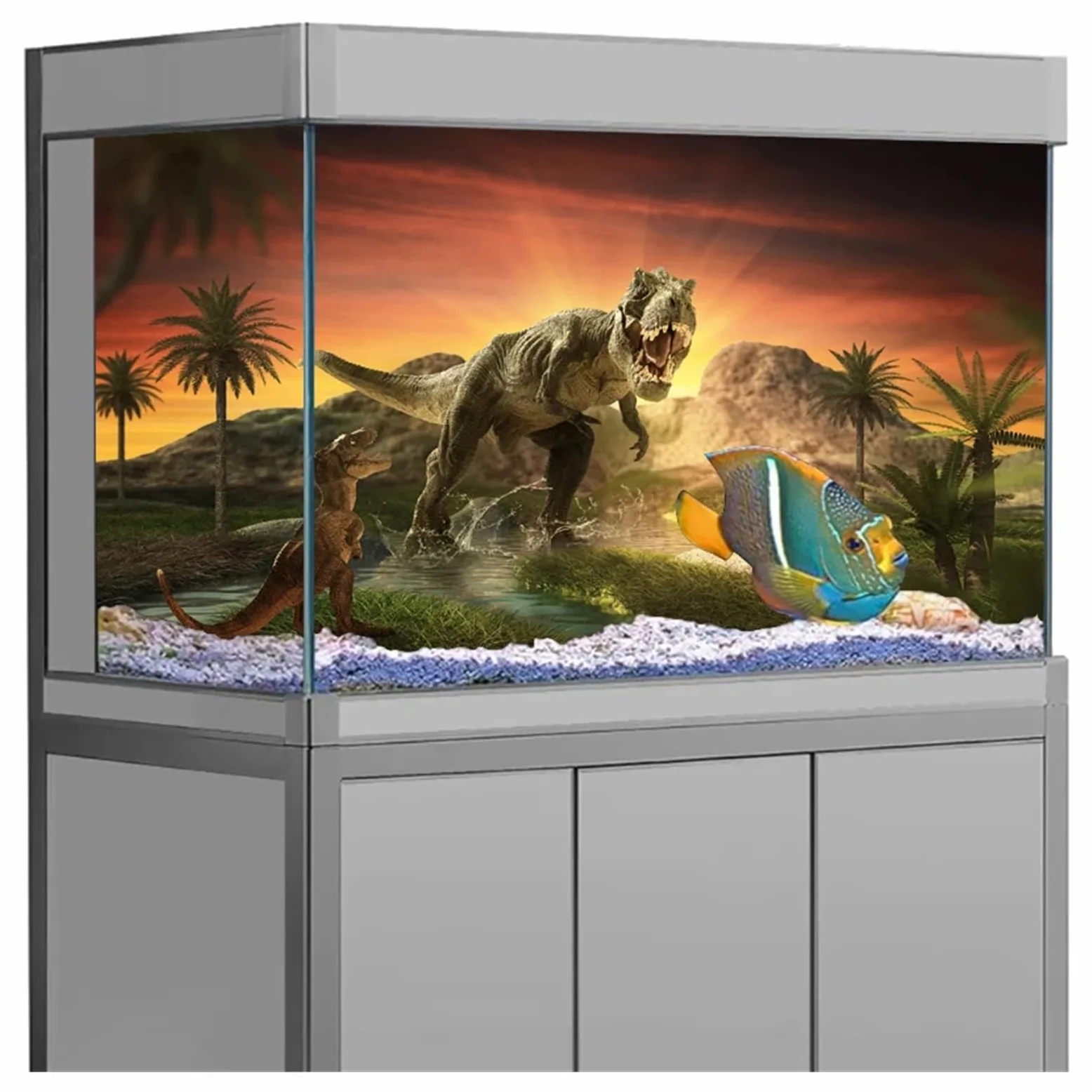 Adesivo for Sfondo Acquario, Poster con Dinosauri, Decorazione for, Carta da Parati autoadesiva(50x80cm)