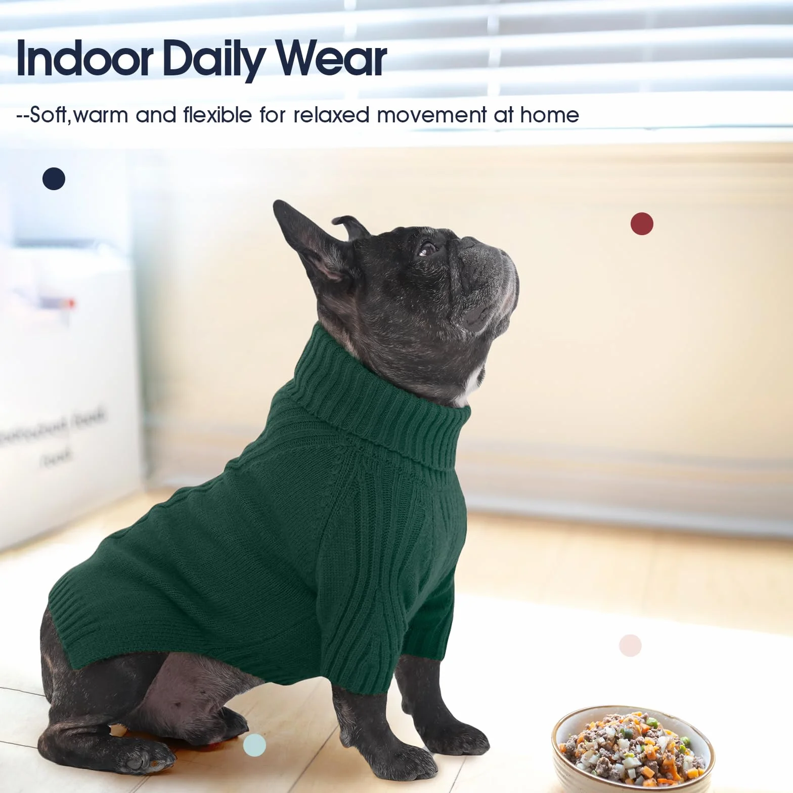 IECOii Maglione per cani dolcevita caldo taglia piccola media grande Felpe autunno inverno Chihuahua Bulldog francese Labrador