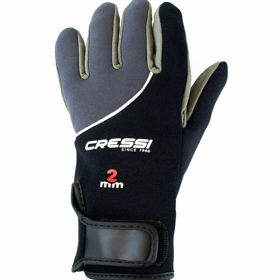 Cressi Tropical Gloves 2mm - Guanti per Apnea e Immersioni, Nero_Grigio, Unisex Adulto