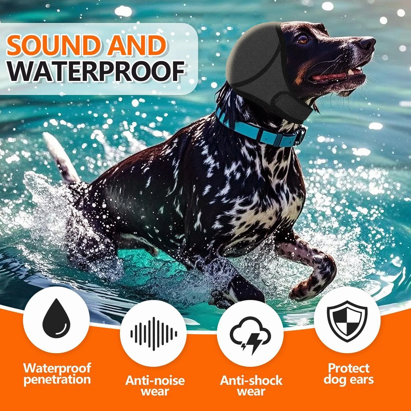 Cuffie antirumore per cani impermeabili antiscivolo regolabili toelettatura bagno fuochi d'artificio