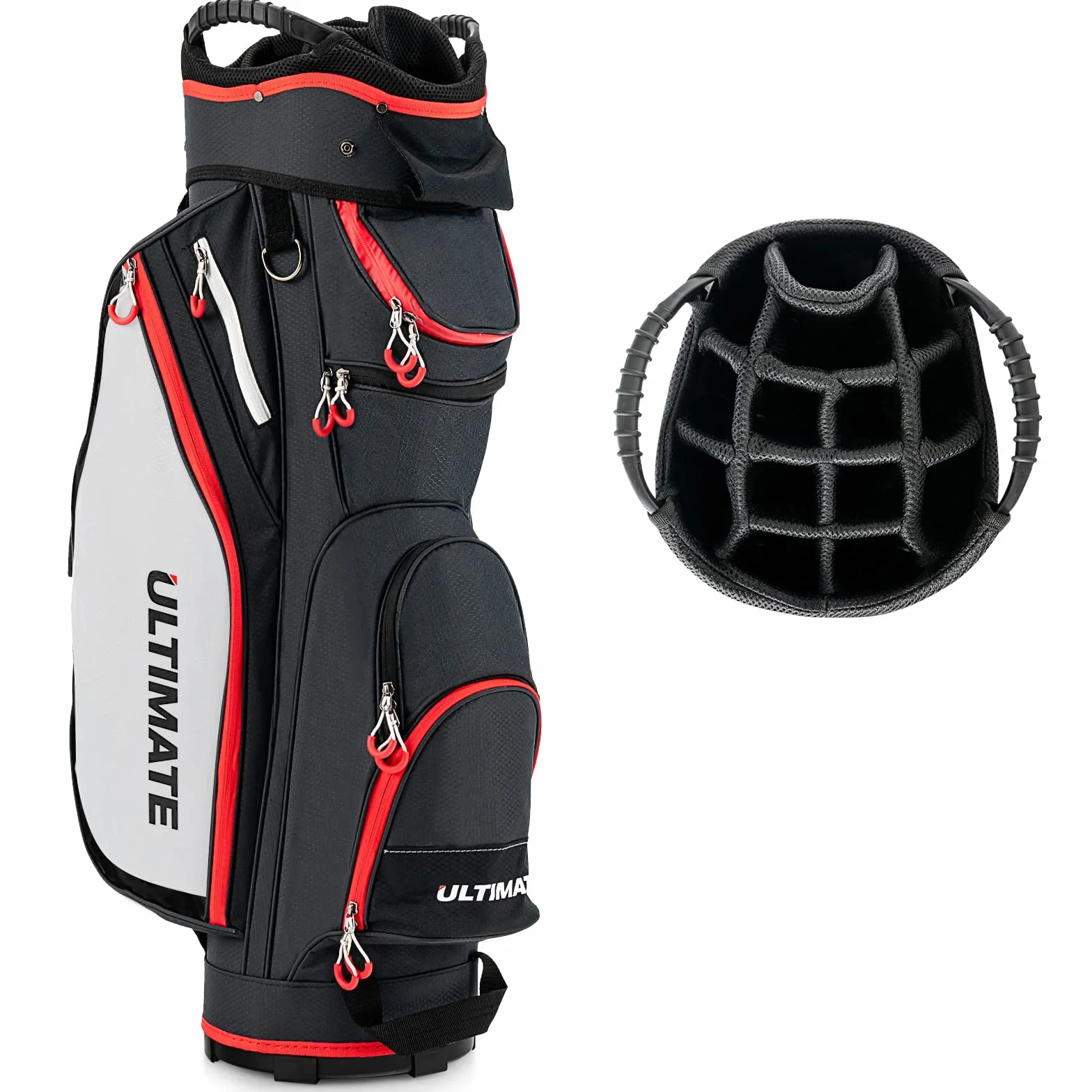 LIFEZEAL Borsa da Golf con 14 Divisori, 8 Tasche e Copertura Antipioggia