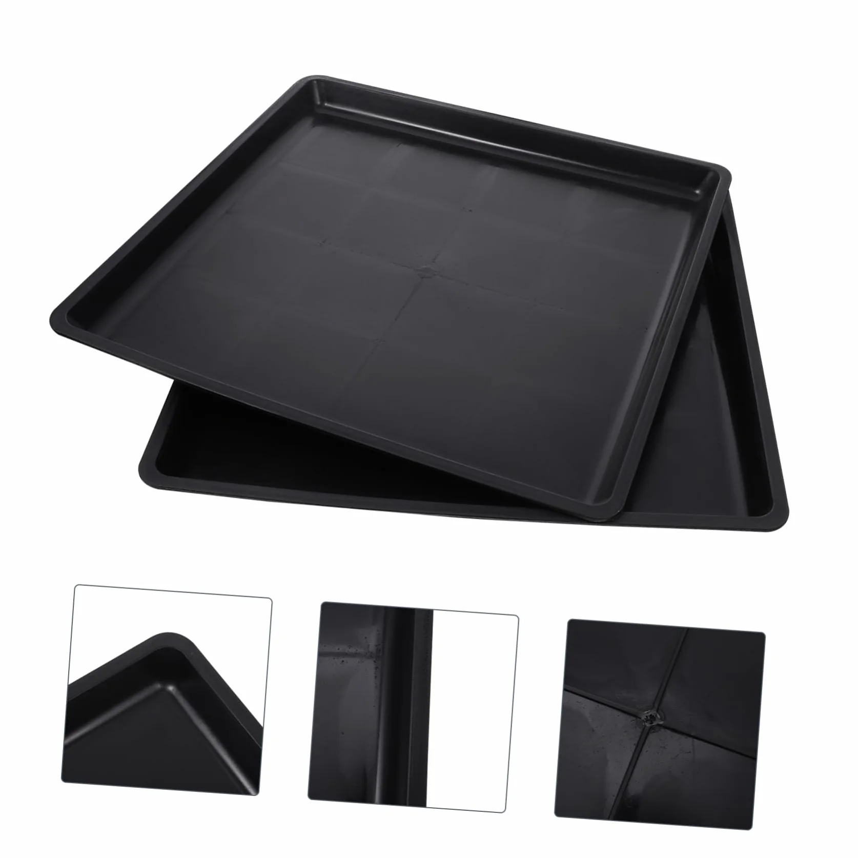 SUPVOX 2 Pezzi Vaschetta per Cassetta Igienica per Animali in Plastica Nero 38x38x2,5cm Antiruggine