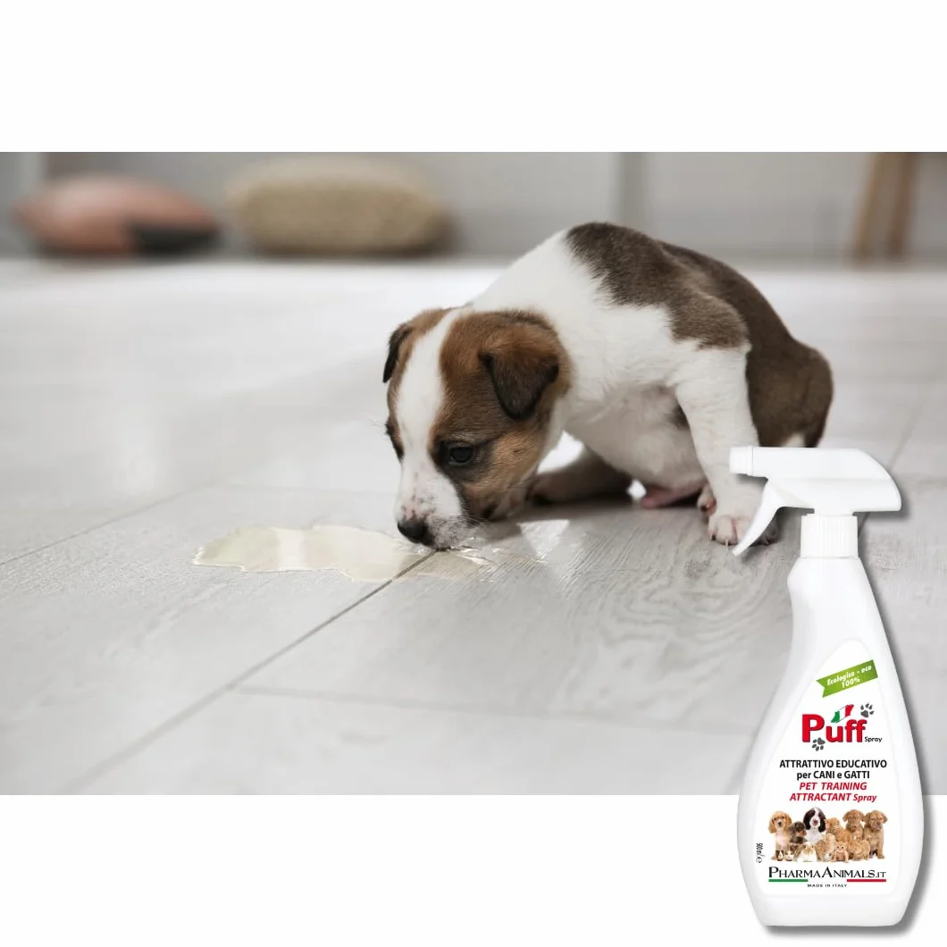 Puff Spray Attrattivo Naturale per Addestramento Cani e Gatti 100% Eco-Friendly | Facile Uso per Lettiera e Area Bisogni - 500 ml, Made in Italy