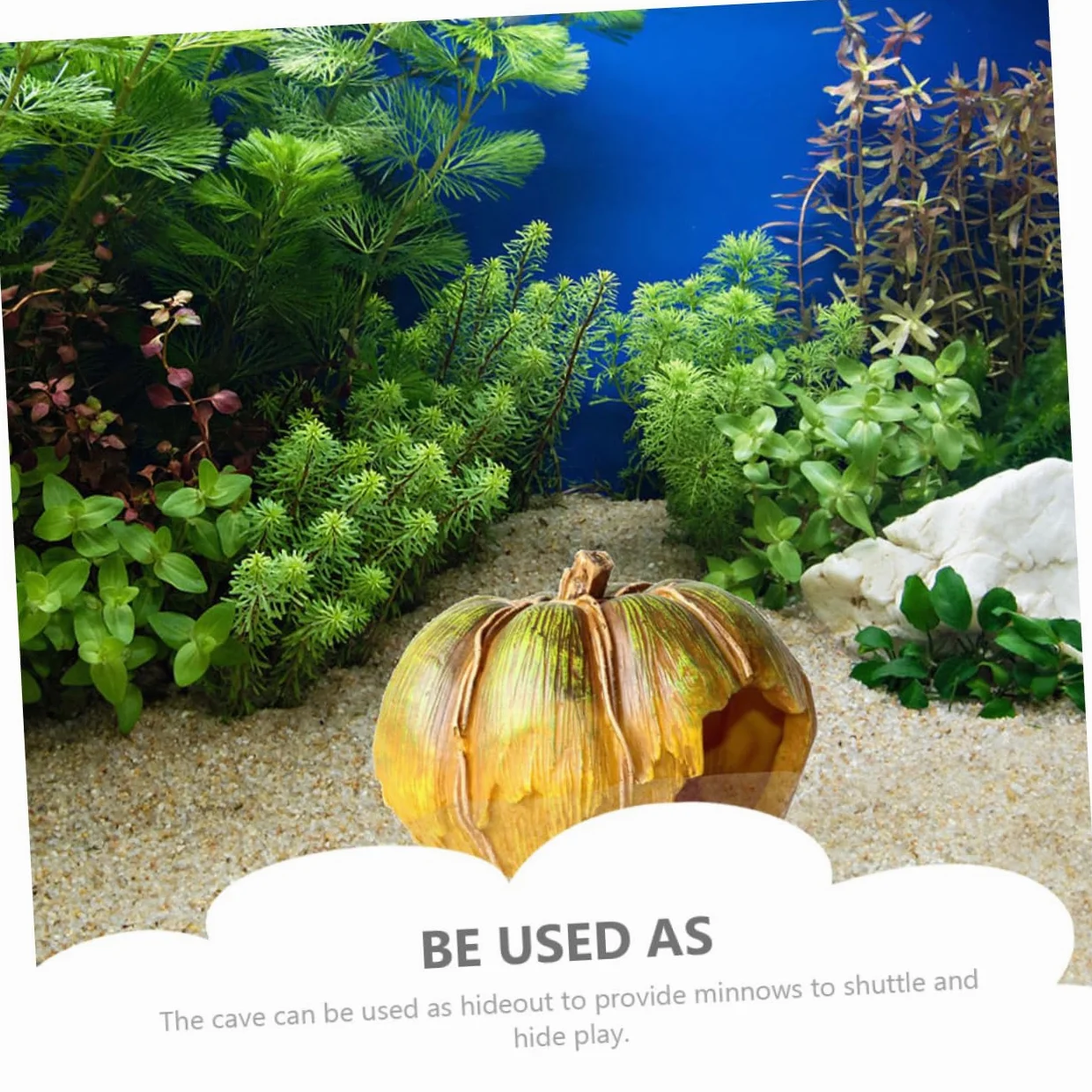 Alipis Grotta Decorativa Per Acquario Zucca Accessorio Per Acquario in Resina Decorazione e Per Pesci e Gamberetti Paesaggistico Per Acquari Piccoli e Compatti
