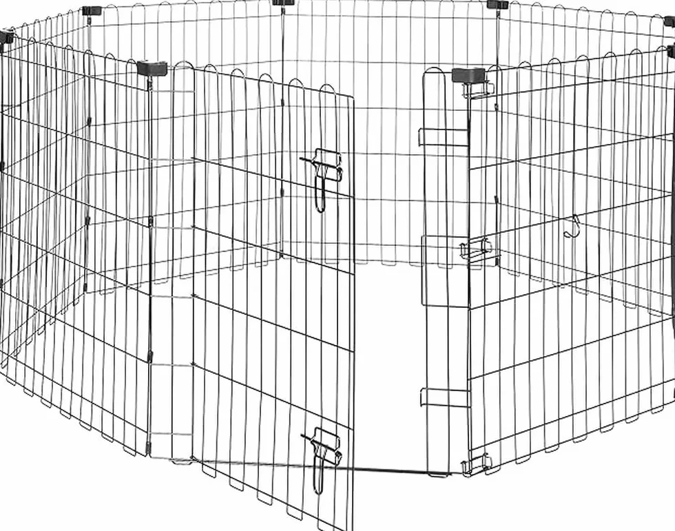 Amazon Basics Recinto per Da Interno, Ottagonale, quadrato, rettangolo Pieghevole in Metallo per Cani e Animali Domestici, 152.4 x 152.4 x 76.2 cm di altezza, Nero