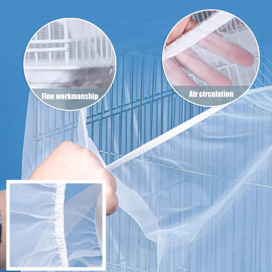 Gabbia per uccelli universale extra large da 1 pezzo, copertura in rete, rete di ventilazione morbida, adatta per pappagalli Ara Circonferenza regolabile 150-200 cm