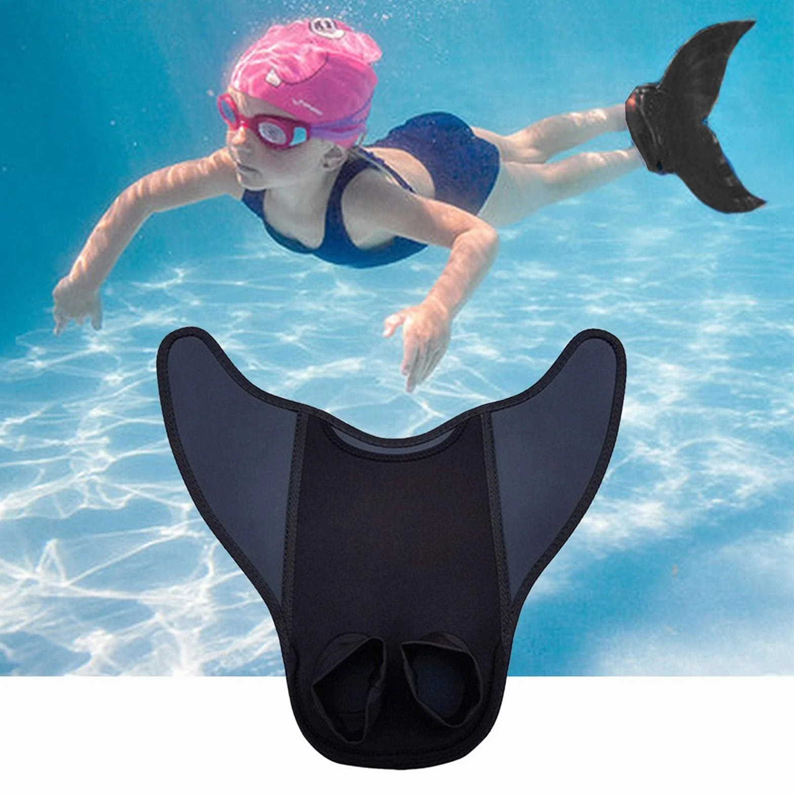 Pinne da Nuoto per Bambini Monopinna a Coda di Sirena Monopezzo Immersione Allenamento Attrezzatura