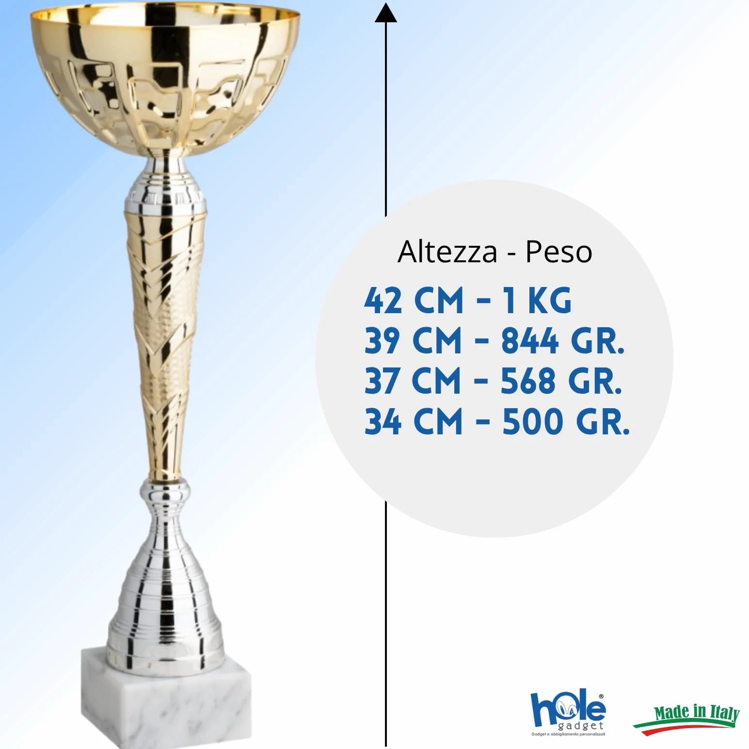 Coppa Trofeo Personalizzati, Premiazioni Singole o in Set Completi, Sportivi per Eventi, Calcio, Fantacalcio, Basket, Padel, Personalizzabile su Targhetta cod. 10.031