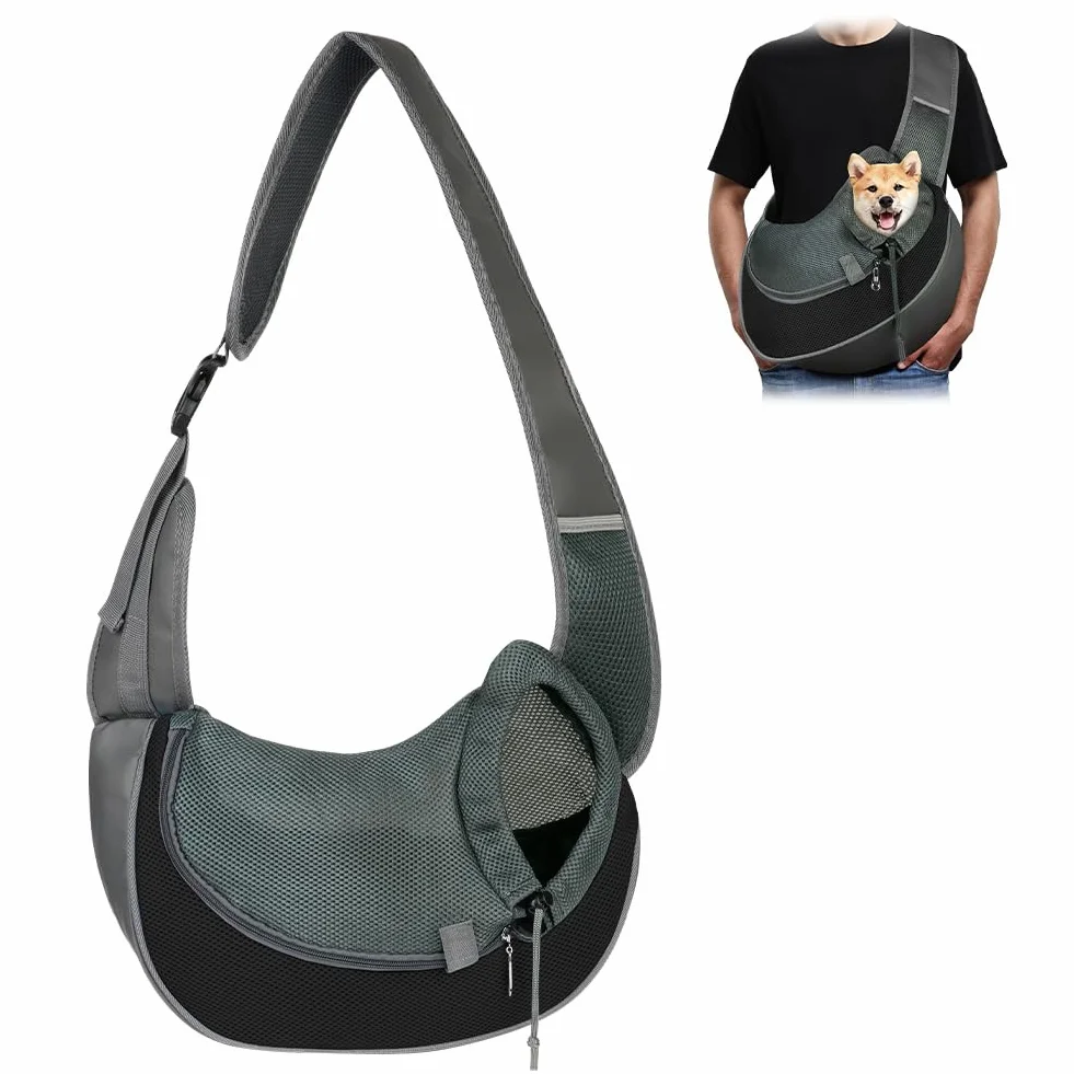 AUYAO Borsa da Viaggio per Cani, Regolabile Borsa da Trasporto per Cani Piccoli, Trasportino da Passeggio per Cane, con Tasche, Marsupio per Cane/Gatto Fino a 5 kg, per Passeggiata e all'Aria Aperta