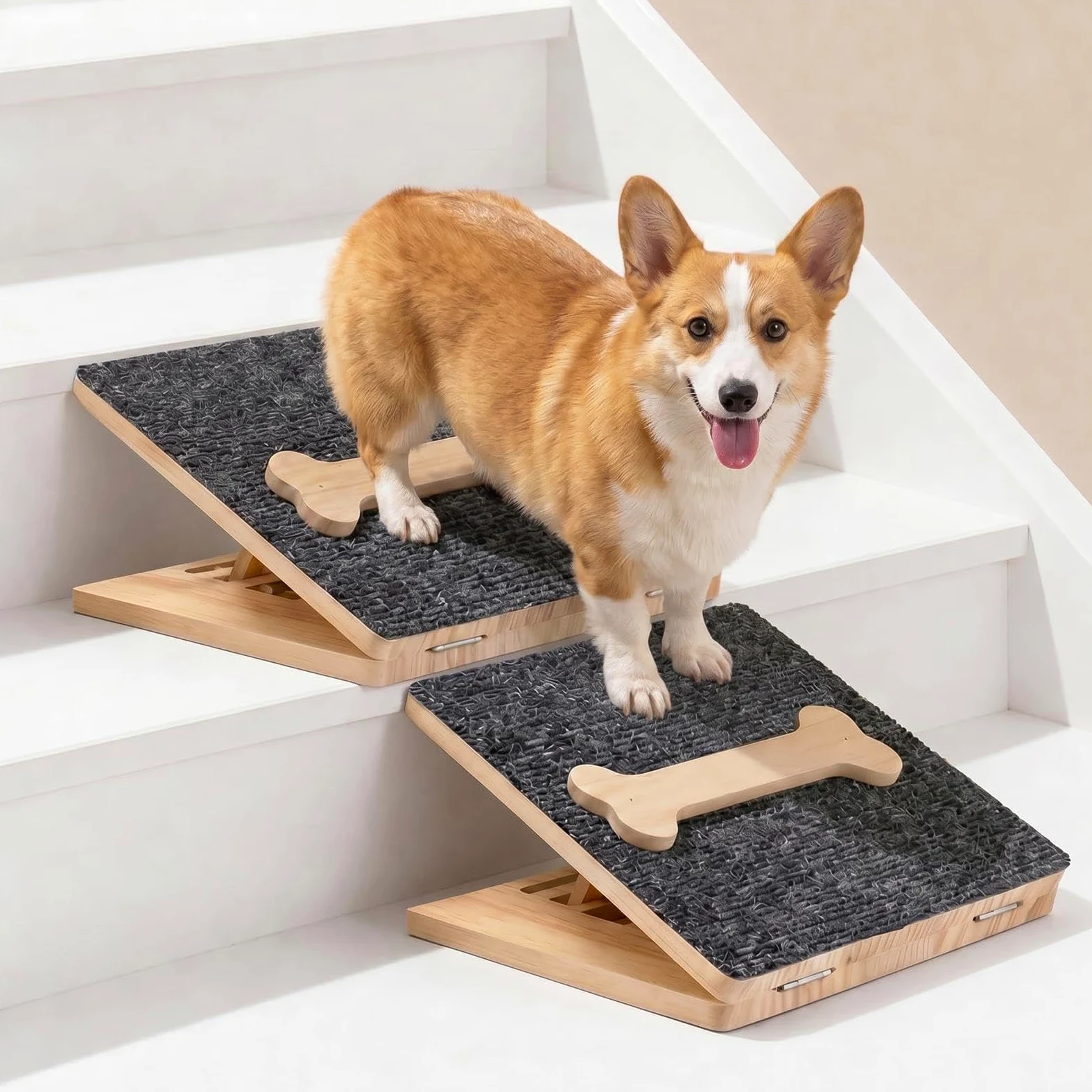 Rampa da Animali Domestici Scalini E Gradini In Legno Antiscivolo Con | Rampe Antiscivolo di Sicurezza Canine Adatto A Divano, Sofà, , Soggiorno, Abitazione, Autovettura