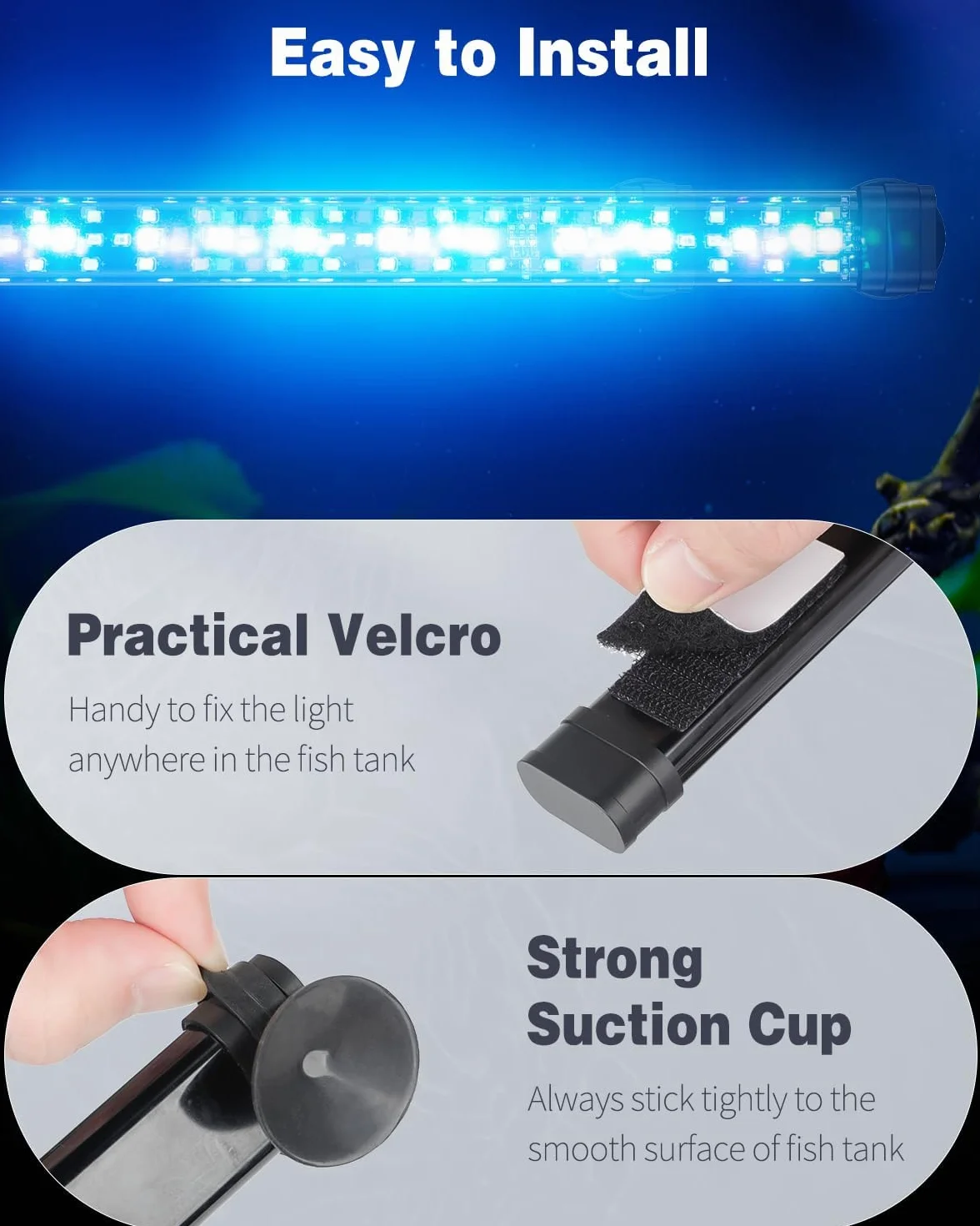 Pawfly 30cm LED Acquario Luce per vasca per pesci 24/7 con spettro completo di luci brillanti bianche blu rosse verdi LED multicolore con modalità D/N Effetti monocolore Timer e luminosità regolabile