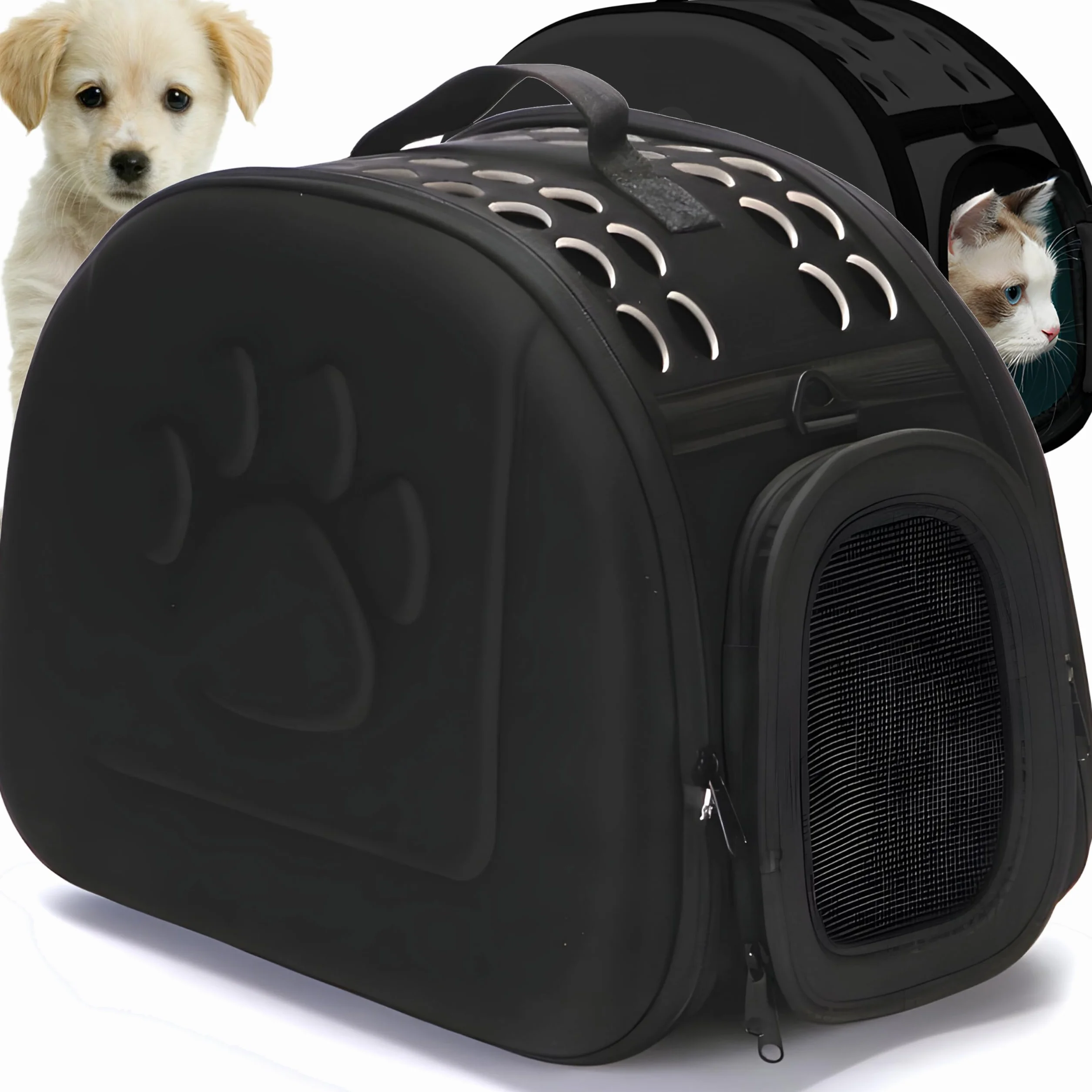 Retoo Trasportino per Gatti Cane 6 kg, Traspirante Zaino Porta Cane Gatto 43x32x27cm borsa per il trasporto per animali domestici pieghevole per cani di piccola taglia, per gattini, cuccioli e conigli