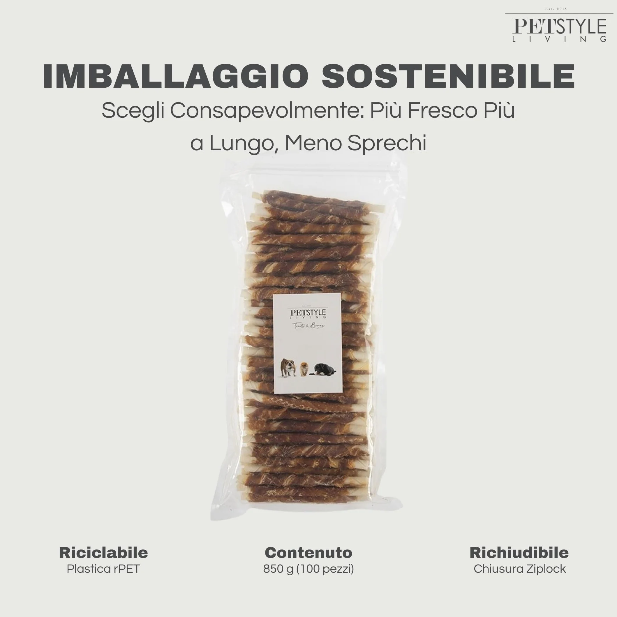 Bastoncini da Masticare con Anatra - Snack per Cani - 12,5cm - 100 Pezzi
