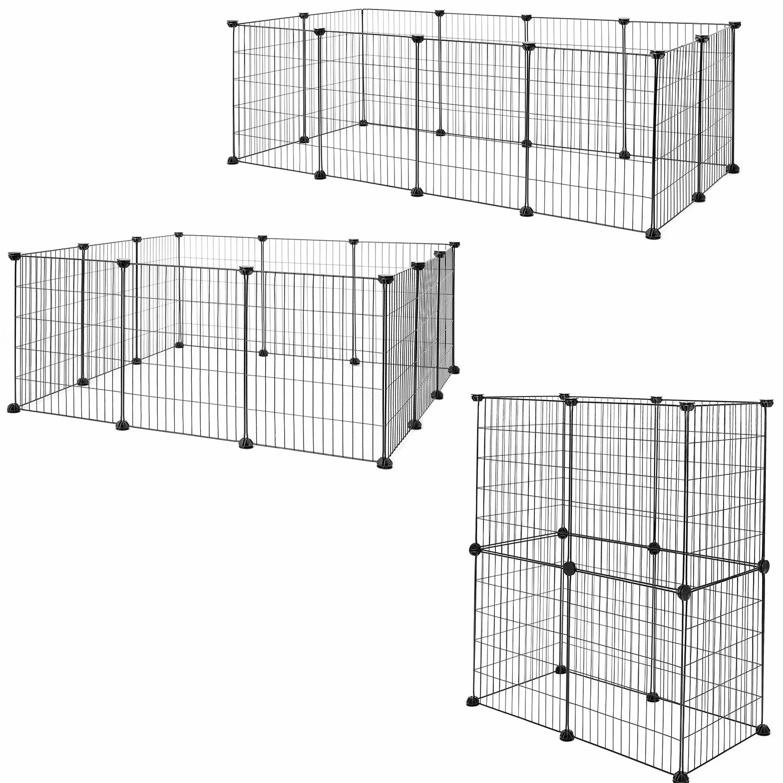 lionto Recinto metallo Recinzione piccoli animali Gabbia per piccoli animali ampliabili 144 X 74 X 46 cm