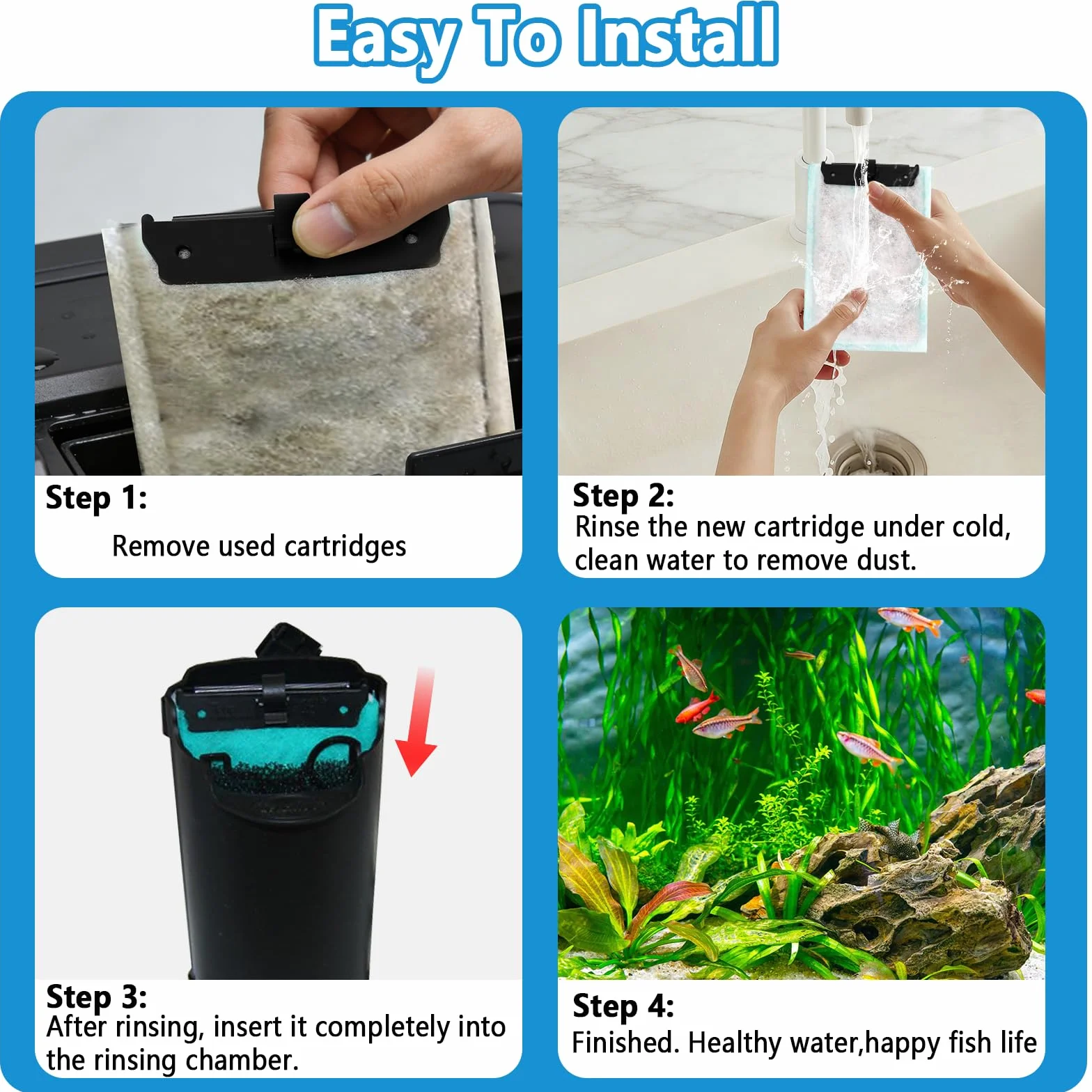 Set di cartucce filtro per acquari compatibile con Tetra EasyCrystal Aquarium C250 e C300, include 12 filtri a carbone attivo e 5 filtri in schiuma