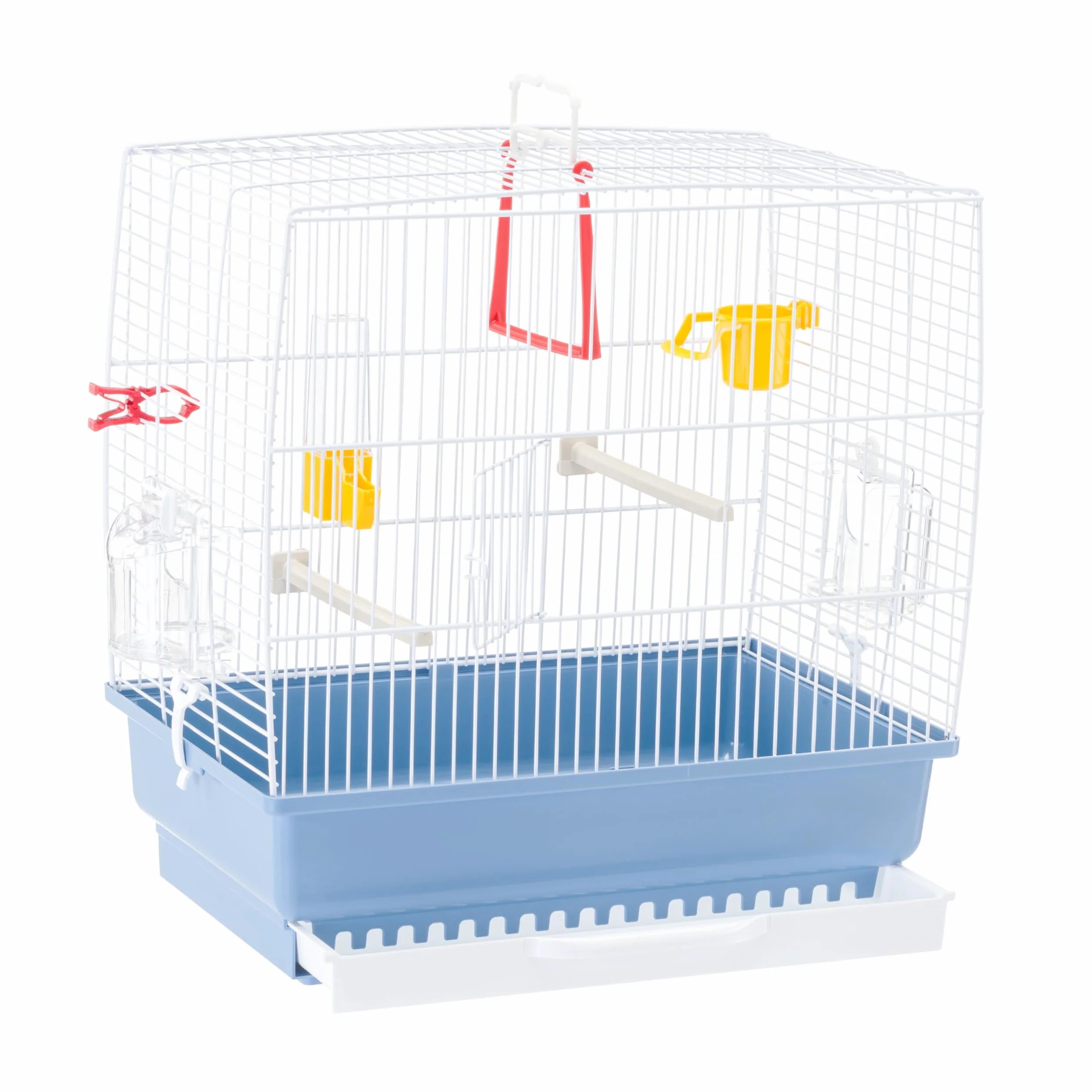 Ferplast Gabbia per Canarini REKORD 2 Gabbia per Uccelli, con Mangiatoie Girevoli, Posatoi, Beverini e Altalena, in Metallo Verniciato e Fondo in Plastica con Cassetto Igienico, 39 x 25 x h 41 cm