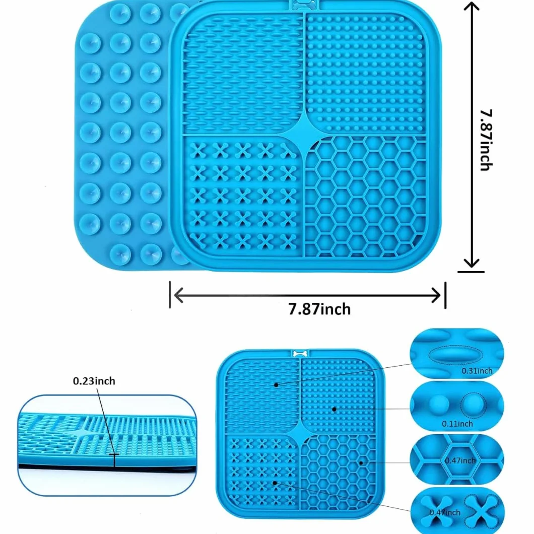 PARENCE.- Tappetino da leccare per cani e gatti - tappetino antistress con ventose, dispenser lento per dolcetti e cibo umido, cibo in silicone - colore casuale