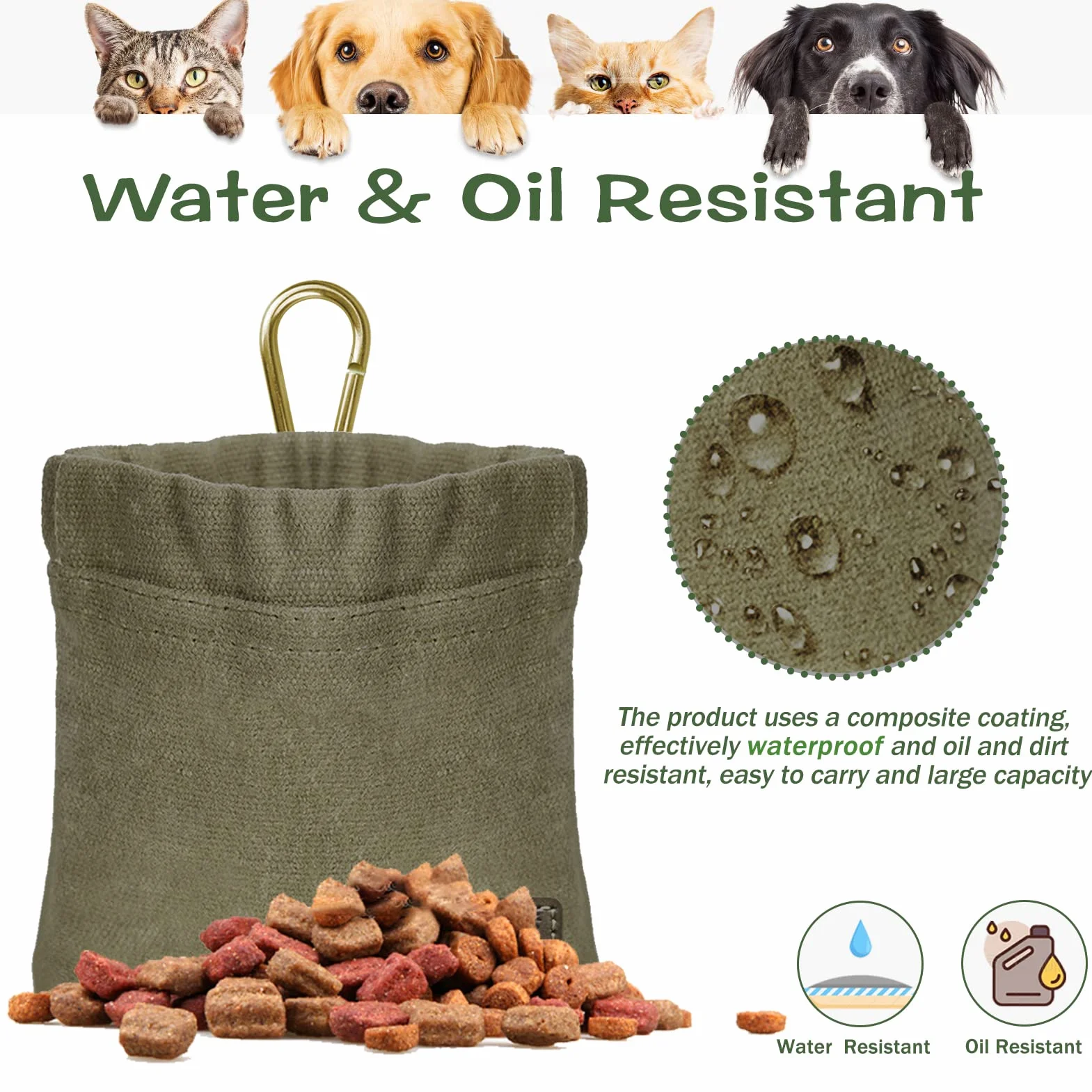 Sheryl&Rain Porta Premietti per Cani, Borsa Addestramento Cane,Piccoli Porta Sacchetti Cane, Snack Porta Crocchette per Cani Addestramento Sacchetto per Gatti Adatto all'Uso Esterno