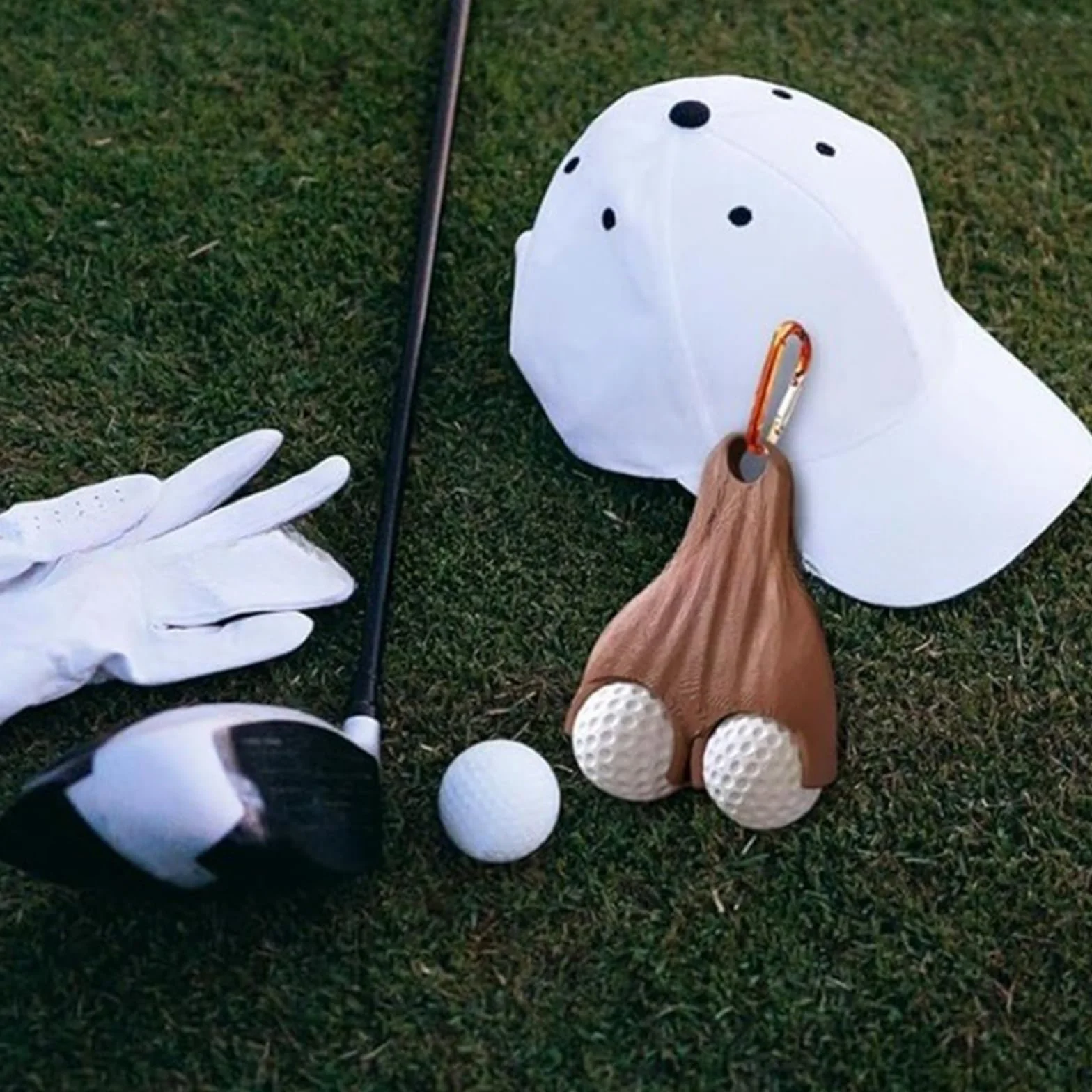 Supporto per palline da golf stampa 3D divertente portatile borsa cintura regalo falso cadente