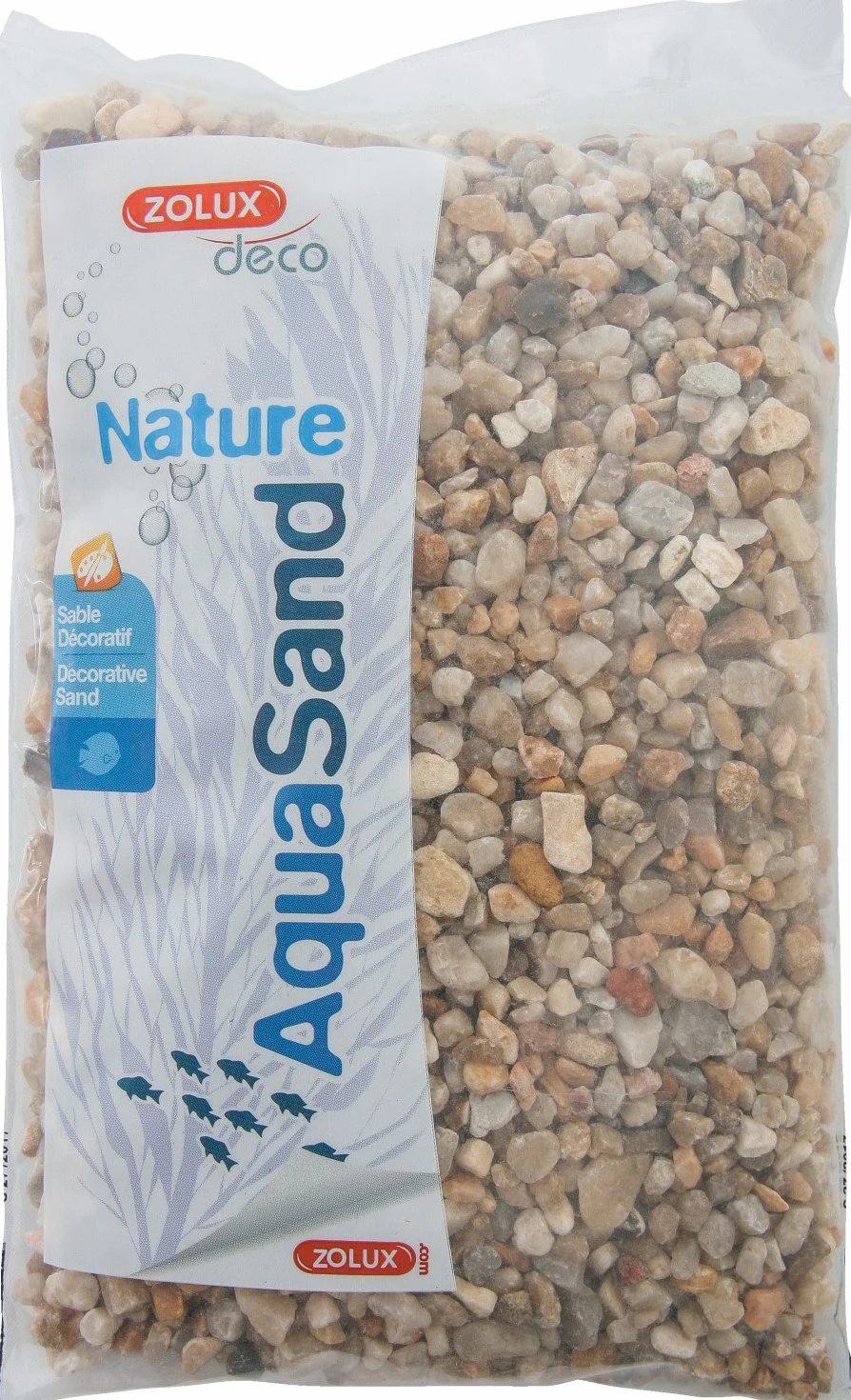Zolux Ghiaia Naturale per Acquario, Quarzo Grosso da 3 a 8 mm di granulometria, 1 kg