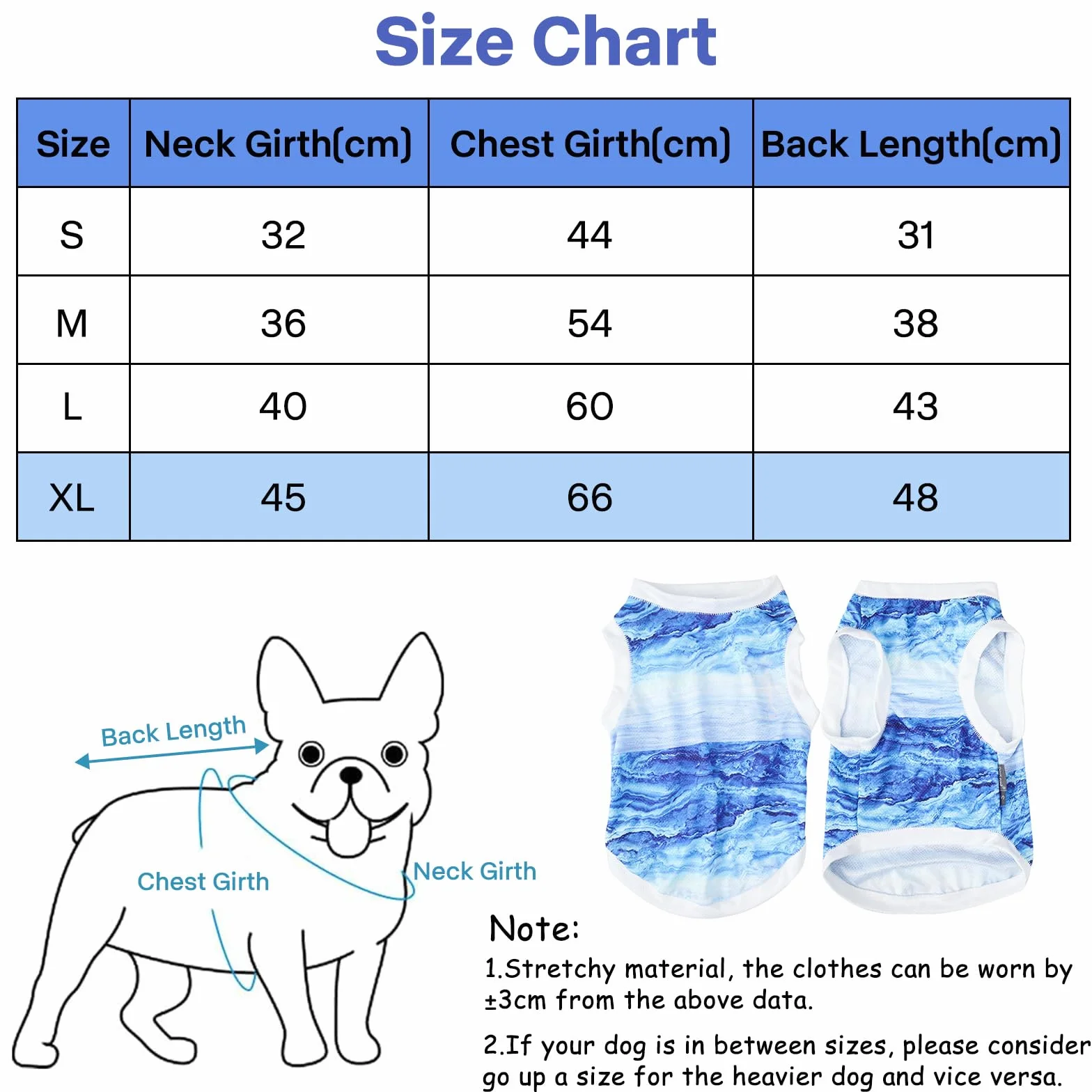 Gilet Rinfrescante per Cani Giacca Raffreddamento Tessuto Istantaneo Microfibra Blu XL