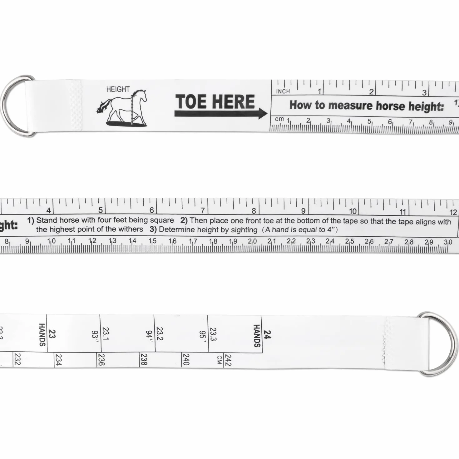 WINTAPE Metro a nastro per cavalli (2,2 metri), cavallo e pony, peso del metro a nastro, portatile, per cavalli