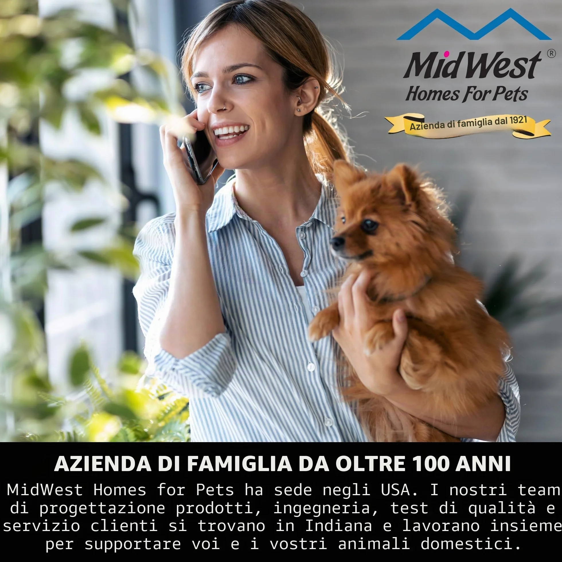 New World Gabbia per cani a doppia porta 76 cm pieghevole in metallo