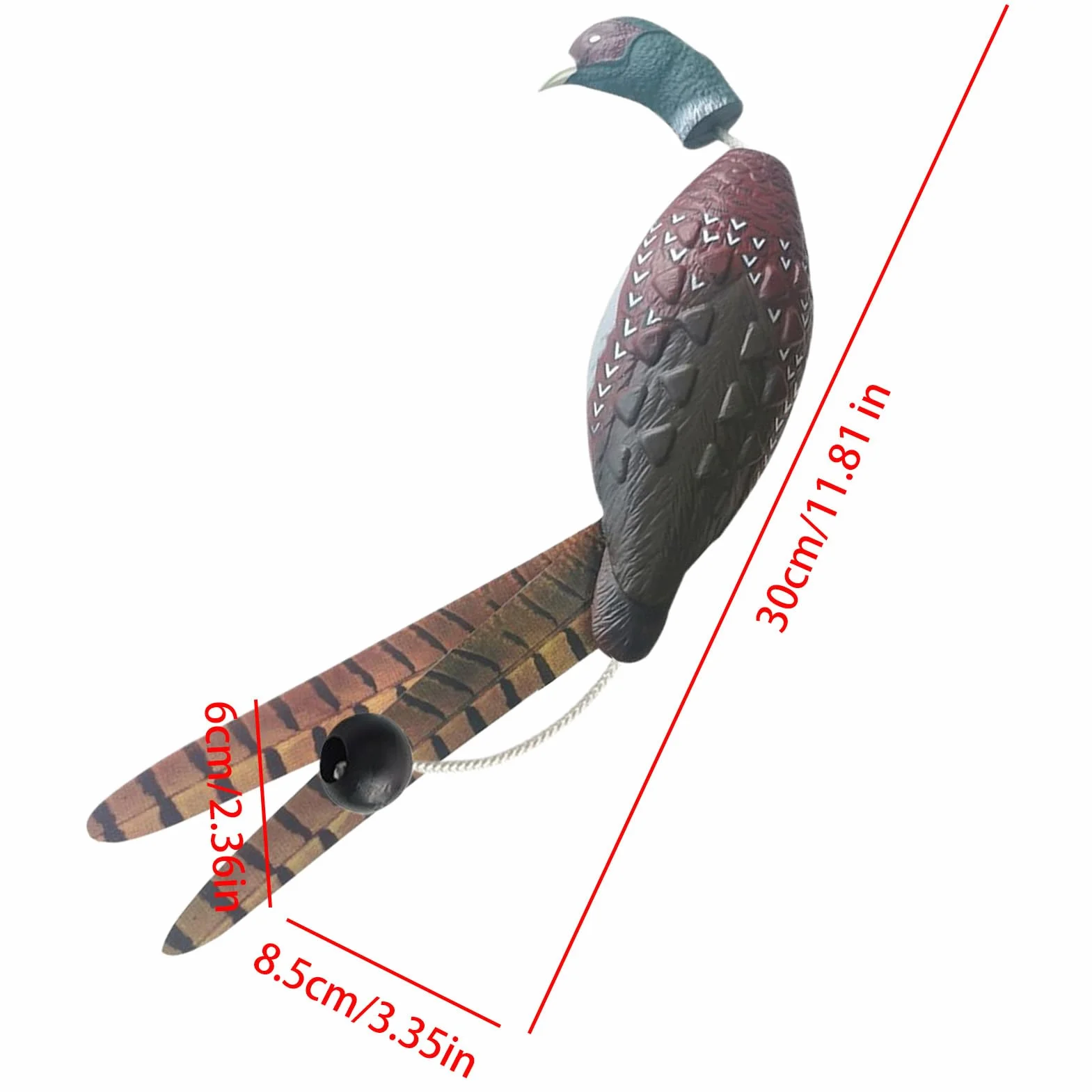 Manichino da Riporto per Cani da Cortile - Simulazione realistica del Fagiano, Robusto, Giocattolo didattico, dimensionalmente Stabile, Pratico, Modellato per l'addestramento de