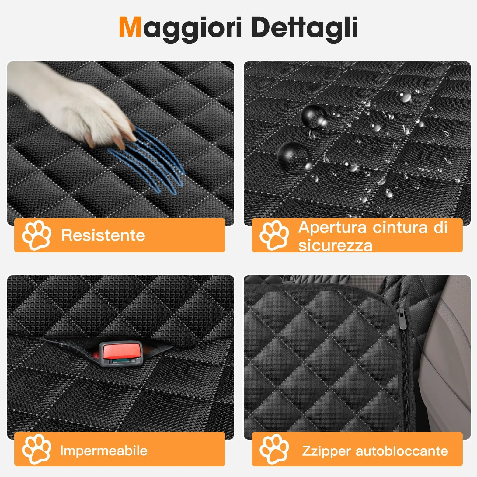 JOEJOY Coprisedile Auto per Cani Coprisedili Posteriore per Cani Telo Auto per Cani Telo Coprisedile Posteriore Cane Copertura Antigraffiato e Antiscivolo Panno Oxford Impermeabile Nero