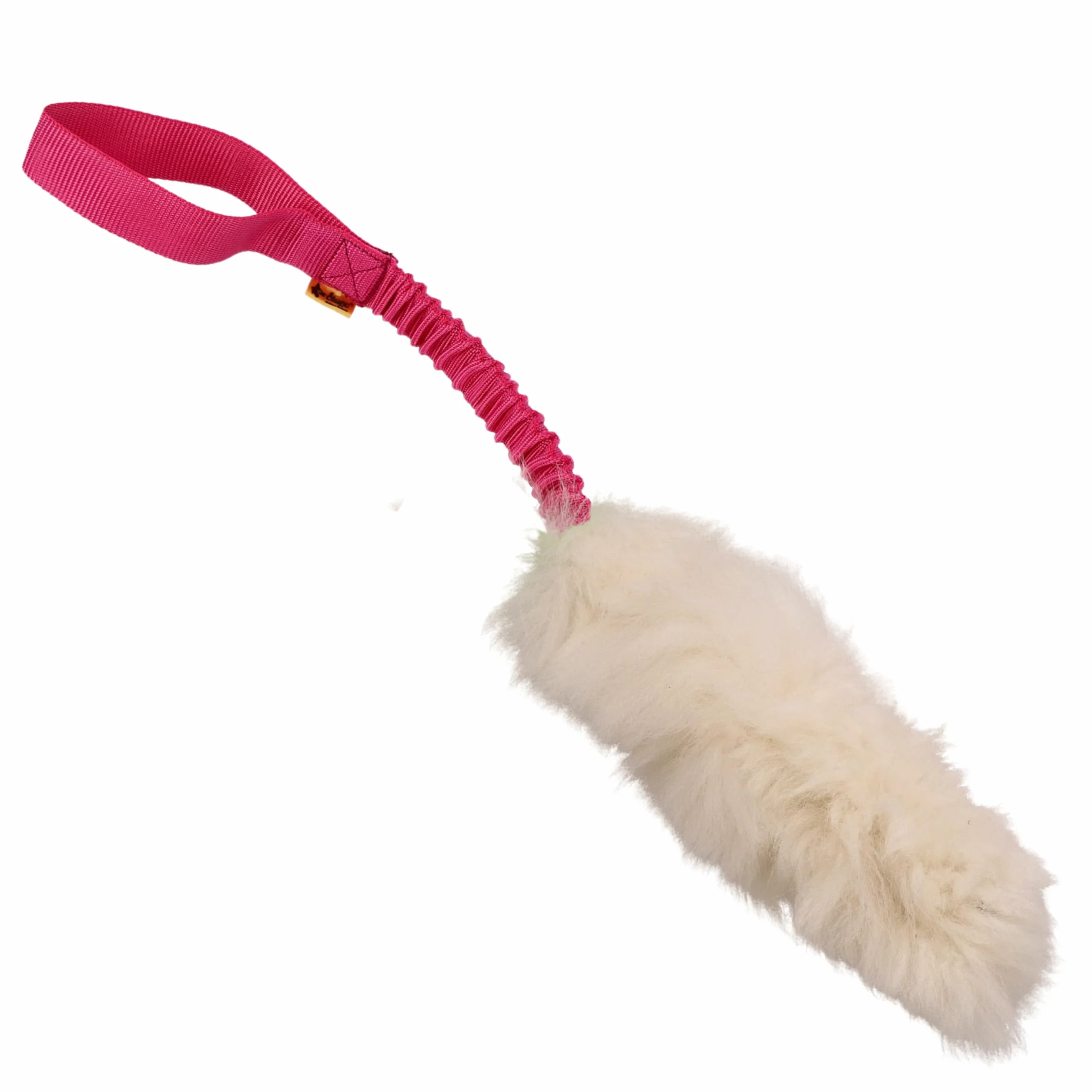 DINGO cane giocattolo - pelle di pecora con elastico rosa, rimorchiatore di ricompensa di motivazione agilità per allenamento e divertimento 15580