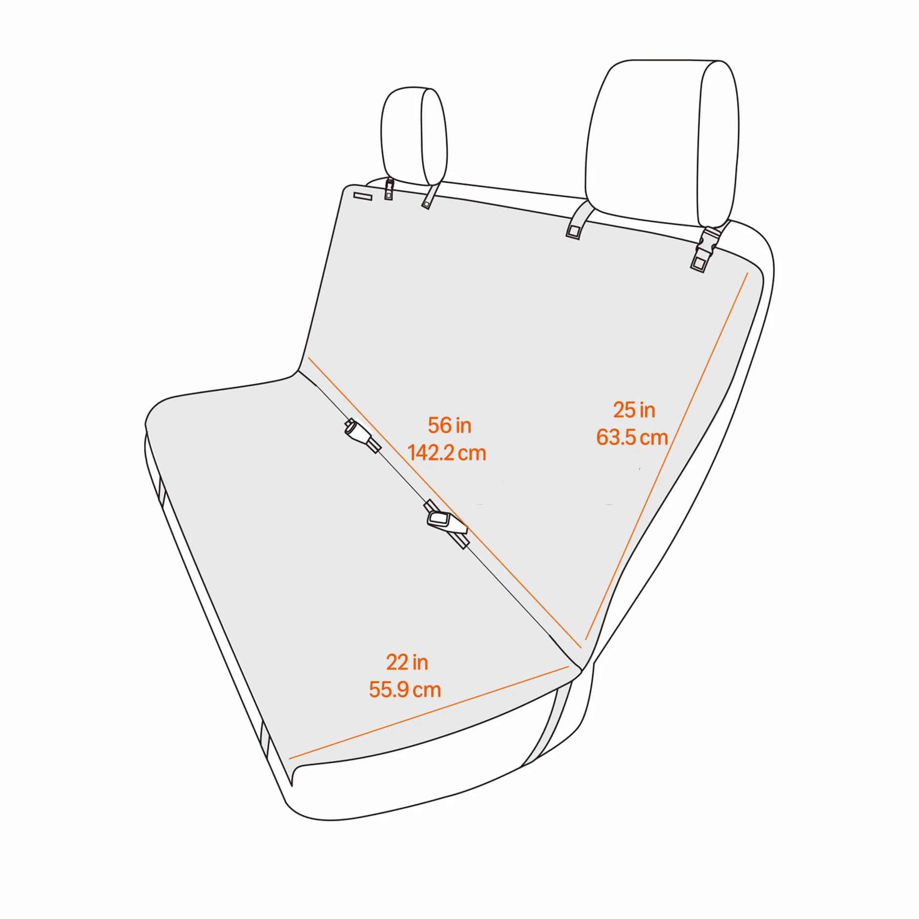 Amazon Basics Rivestimento per Sedile dell'Auto, 119 x 142 cm, Nero