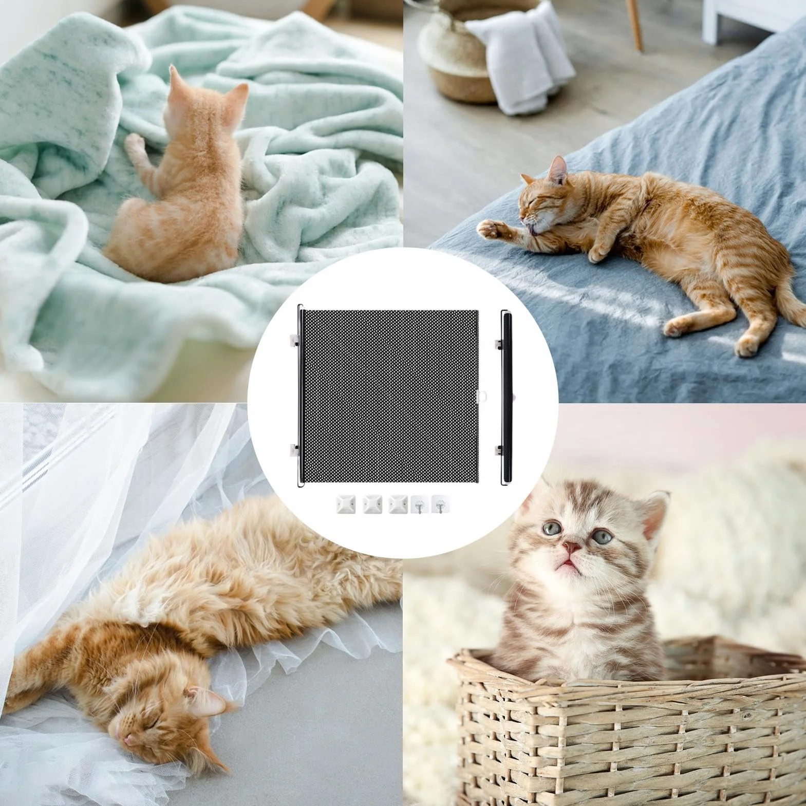 Cancello per cuccioli da interno, porta retrattile ed espandibile per animali domestici, facile da installare, barriera portatile per gatti, recinzione divisoria anti-salto per porta, scale, balcone