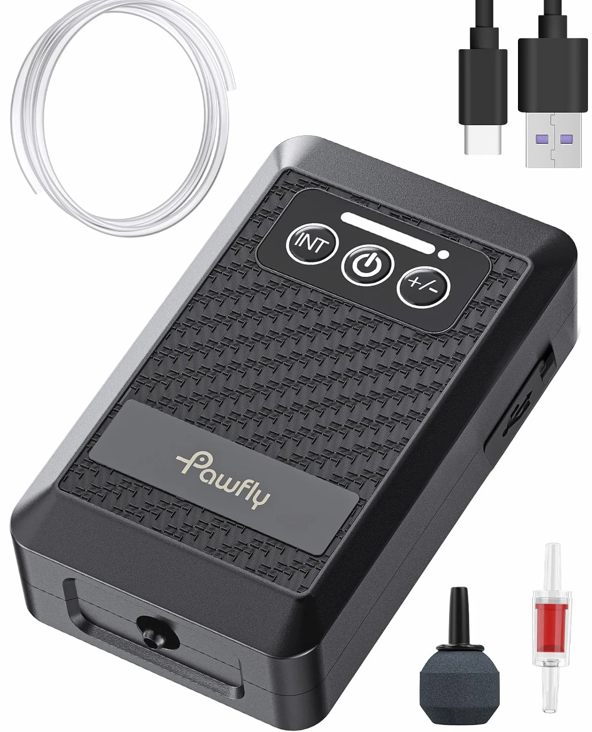 Pawfly Ossigenatore per Acquario a batteria al litio, Pompa d'aria ricaricabile USB per serbatoi di pesce da 20-500 L Aeratore portatile silenzioso per la Pesca all'Aperto e Interruzione di Corrente