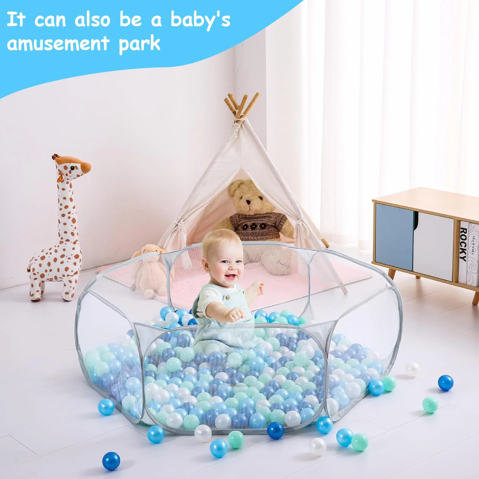 Recinto per Animali Domestici, Portatile Gabbia, Pieghevole Tenda per Animali Piccoli, Trasparente Recinzione per Gatti, Criceto, Furetti, Cincillà, Conigli, Ricci