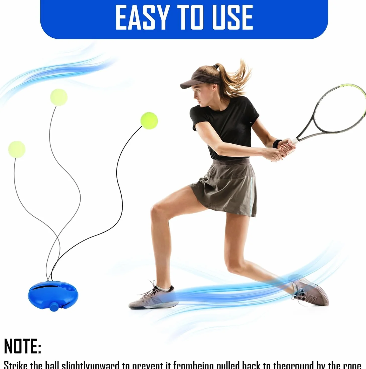 Byffoer Tennis Trainer Set da Tennis con 2 Palline di Rimbalzo Elastico per Allenamento Adulti Bambini Giocatori