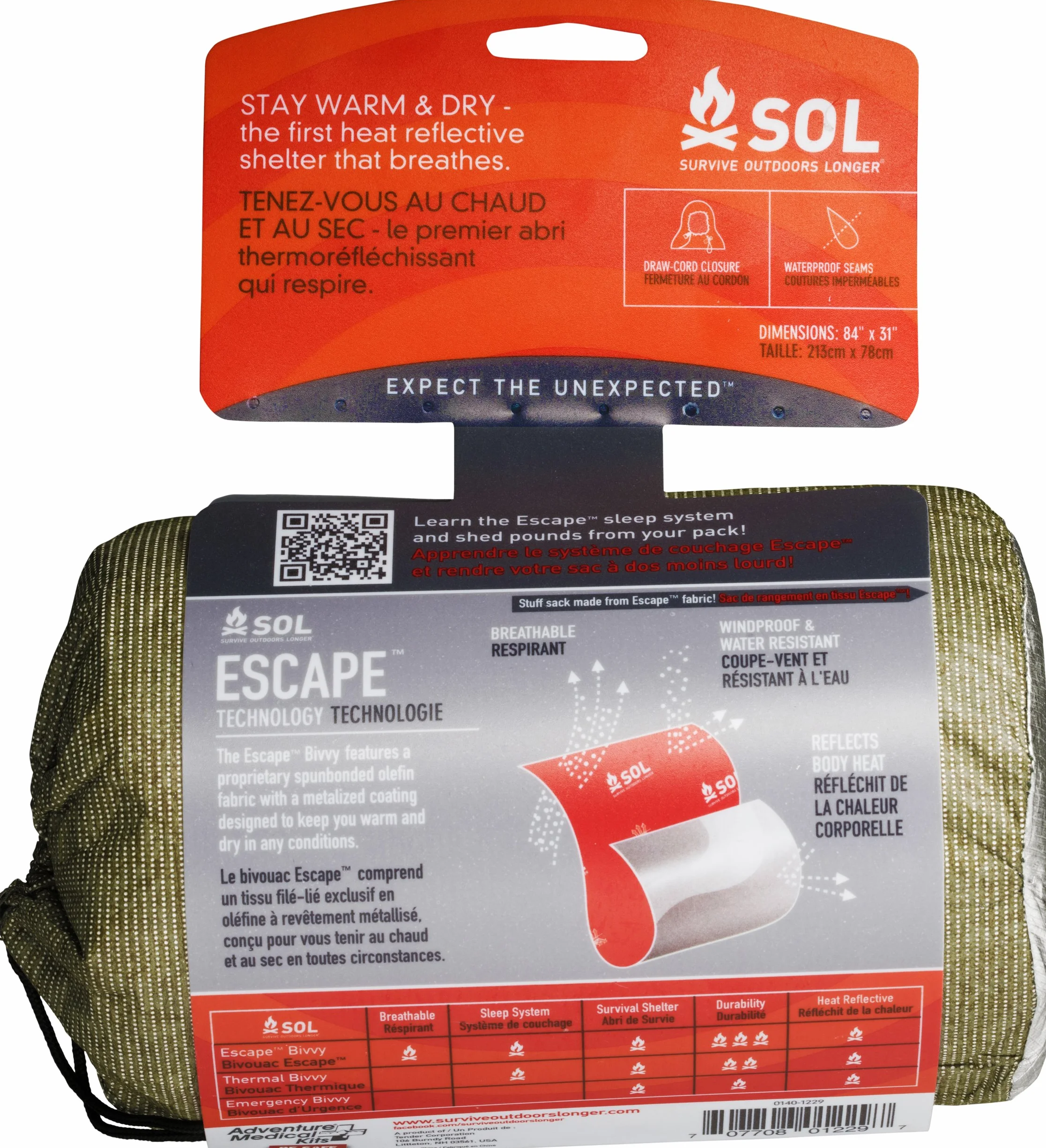 Sol Copertura Sopravvivenza Outdoors Longer Escape Bivvy