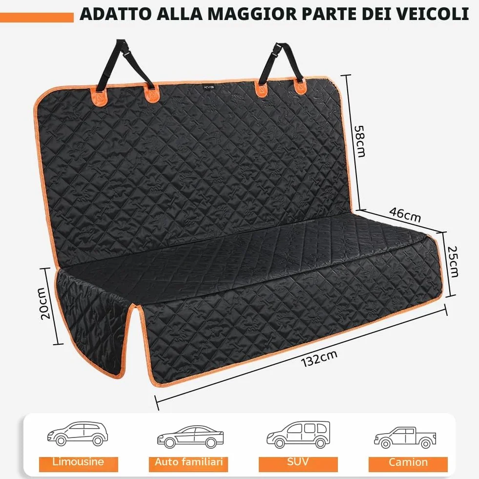 KYG Coprisedile Auto per Cani Antiscivolo Antigraffio Sedili Posteriori 132x58x46cm SUV Camion