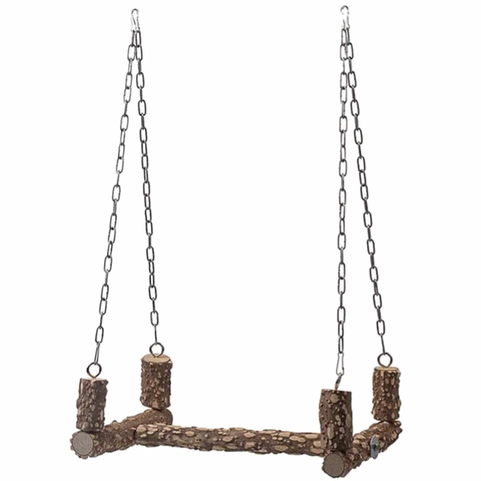 Giocattoli per uccelli posatoio in legno per grandi uccelli in legno naturale pappagallo altalena giocattolo da masticare facile da installare per grigi africani Mini ara altalena per uccelli trespolo